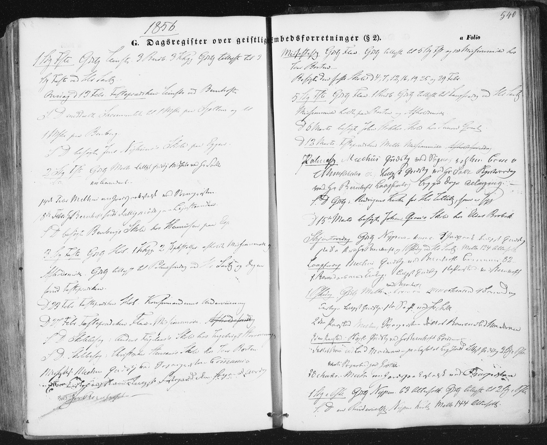 Ministerialprotokoller, klokkerbøker og fødselsregistre - Sør-Trøndelag, SAT/A-1456/691/L1076: Parish register (official) no. 691A08, 1852-1861, p. 540