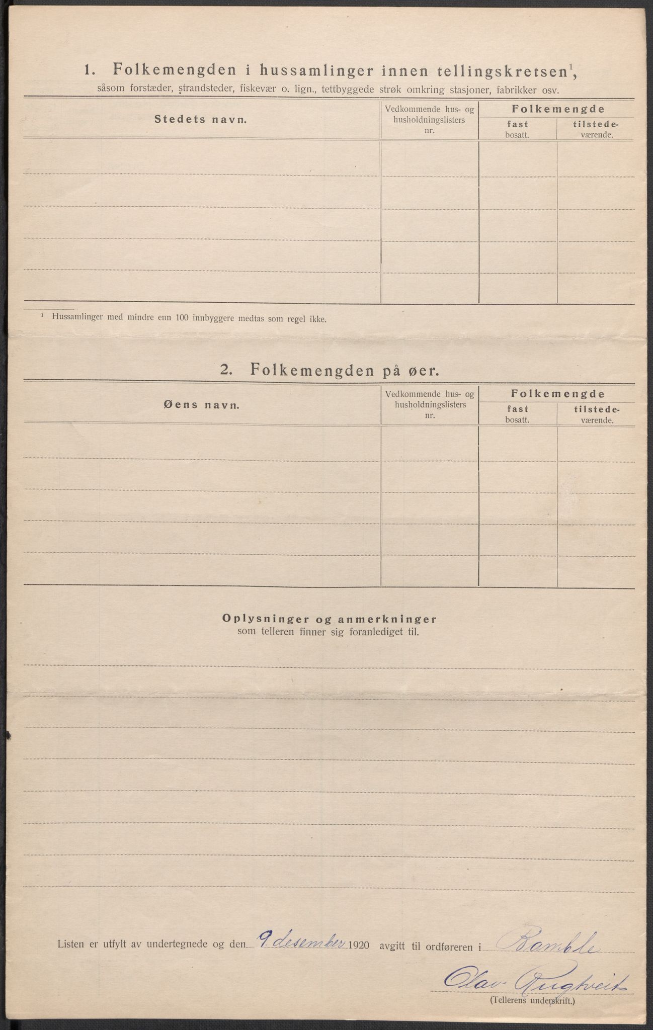 SAKO, 1920 census for Bamble, 1920, p. 21