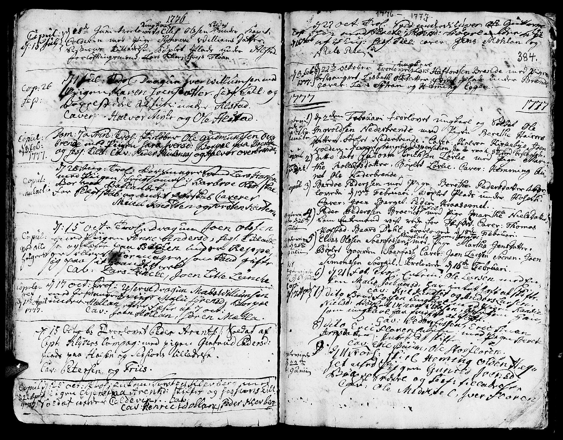 Ministerialprotokoller, klokkerbøker og fødselsregistre - Nord-Trøndelag, SAT/A-1458/709/L0057: Parish register (official) no. 709A05, 1755-1780, p. 384