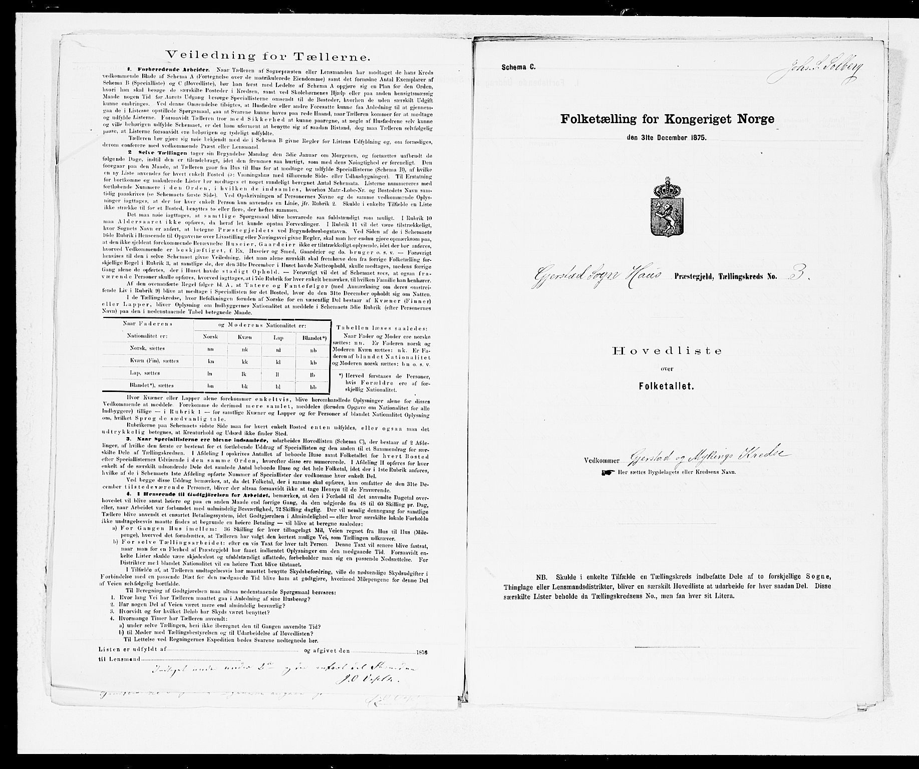 SAB, 1875 census for 1250P Haus, 1875, p. 6