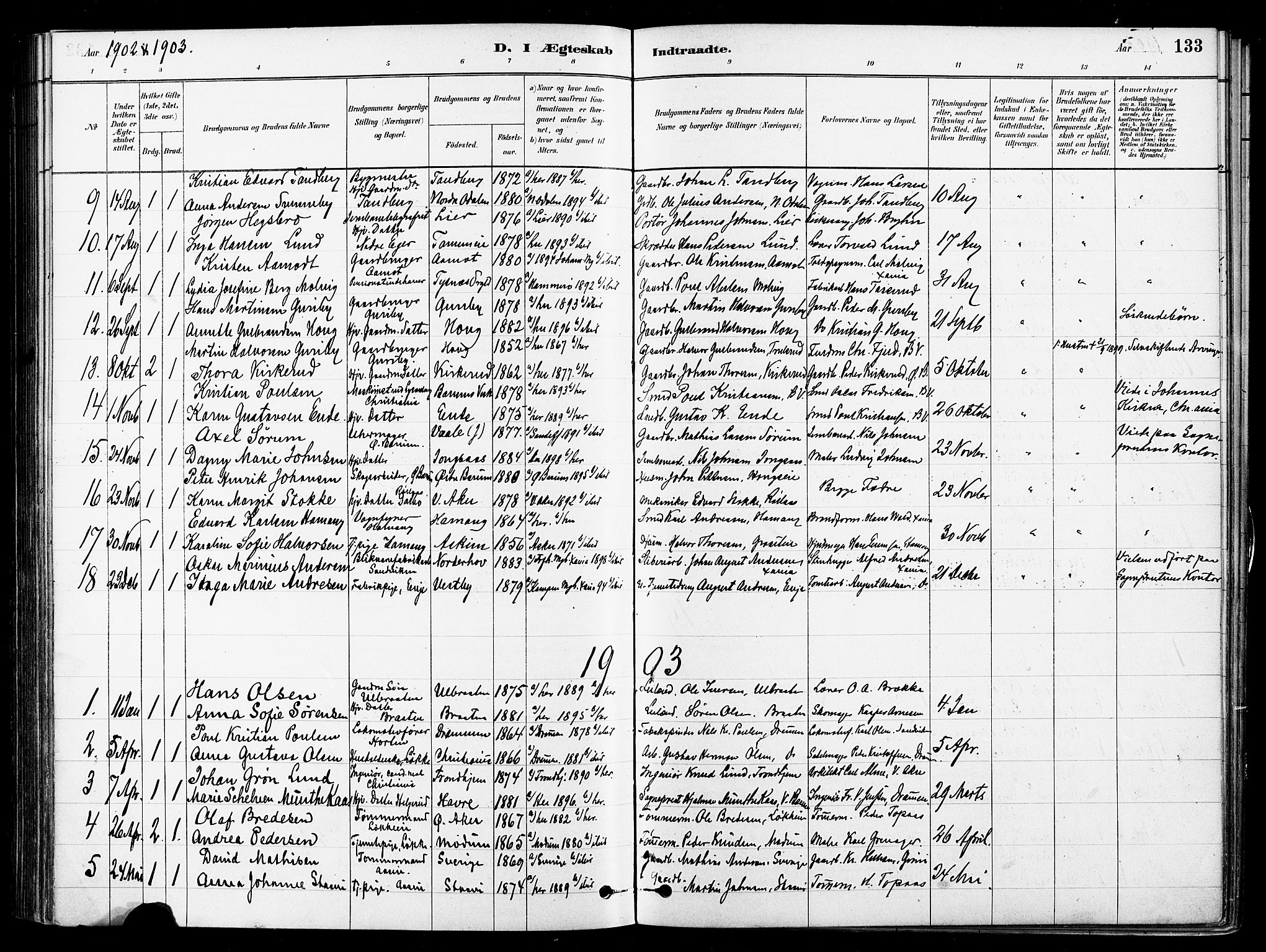 Asker prestekontor Kirkebøker, AV/SAO-A-10256a/F/Fb/L0002: Parish register (official) no. II 2, 1879-1921, p. 133