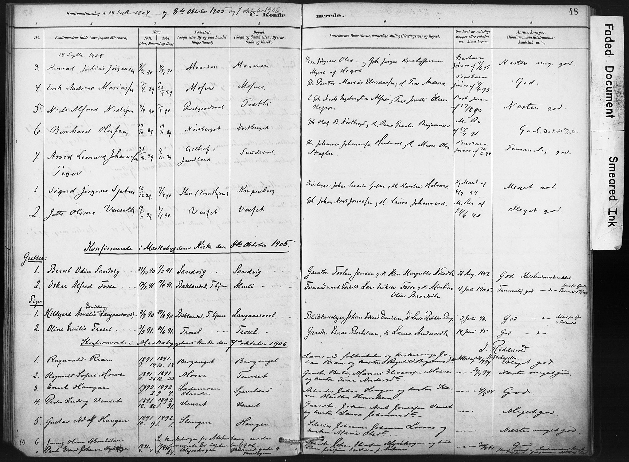 Ministerialprotokoller, klokkerbøker og fødselsregistre - Nord-Trøndelag, SAT/A-1458/718/L0175: Parish register (official) no. 718A01, 1890-1923, p. 48