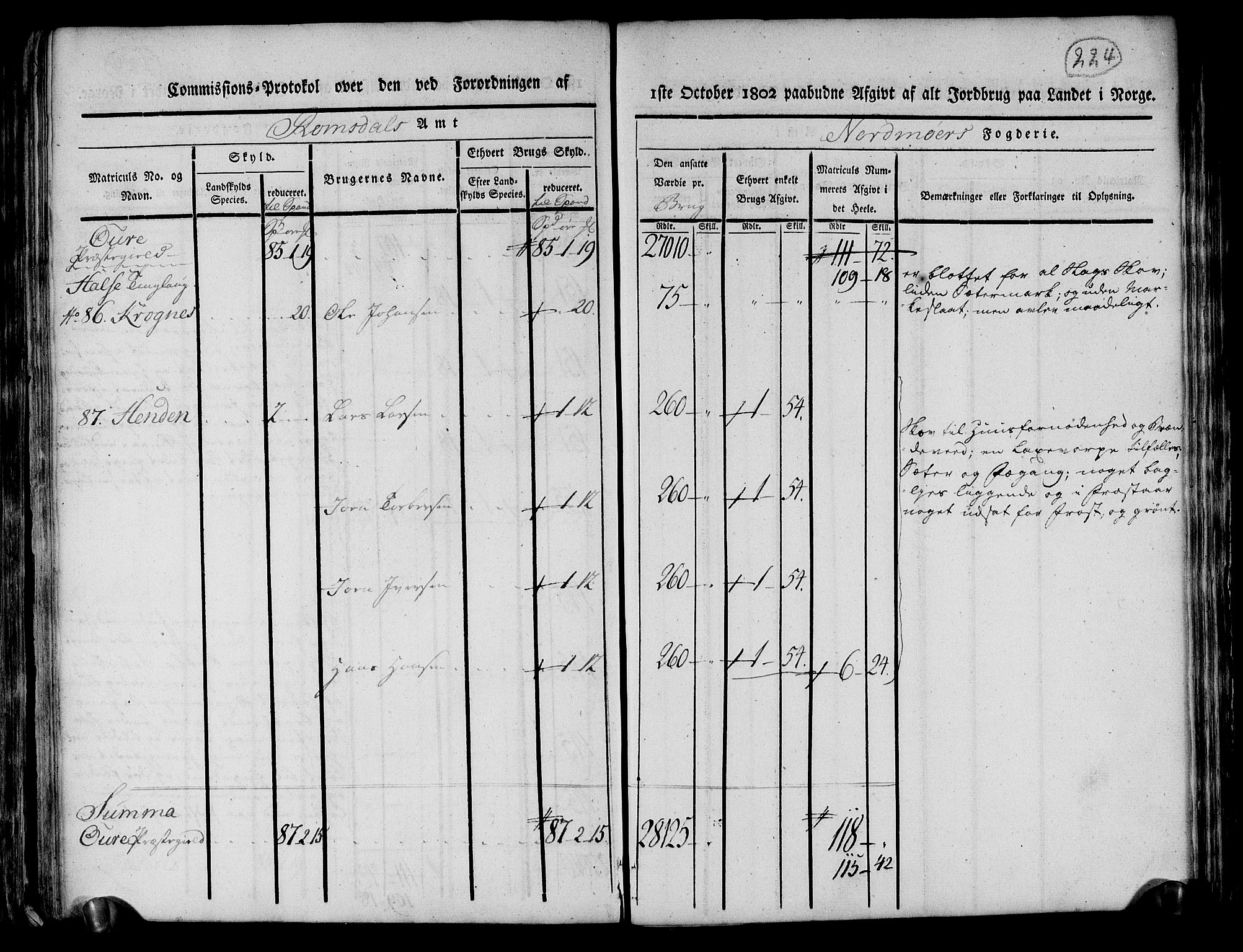 Rentekammeret inntil 1814, Realistisk ordnet avdeling, AV/RA-EA-4070/N/Ne/Nea/L0130: til 0132: Nordmøre fogderi. Kommisjonsprotokoll, 1803, p. 223