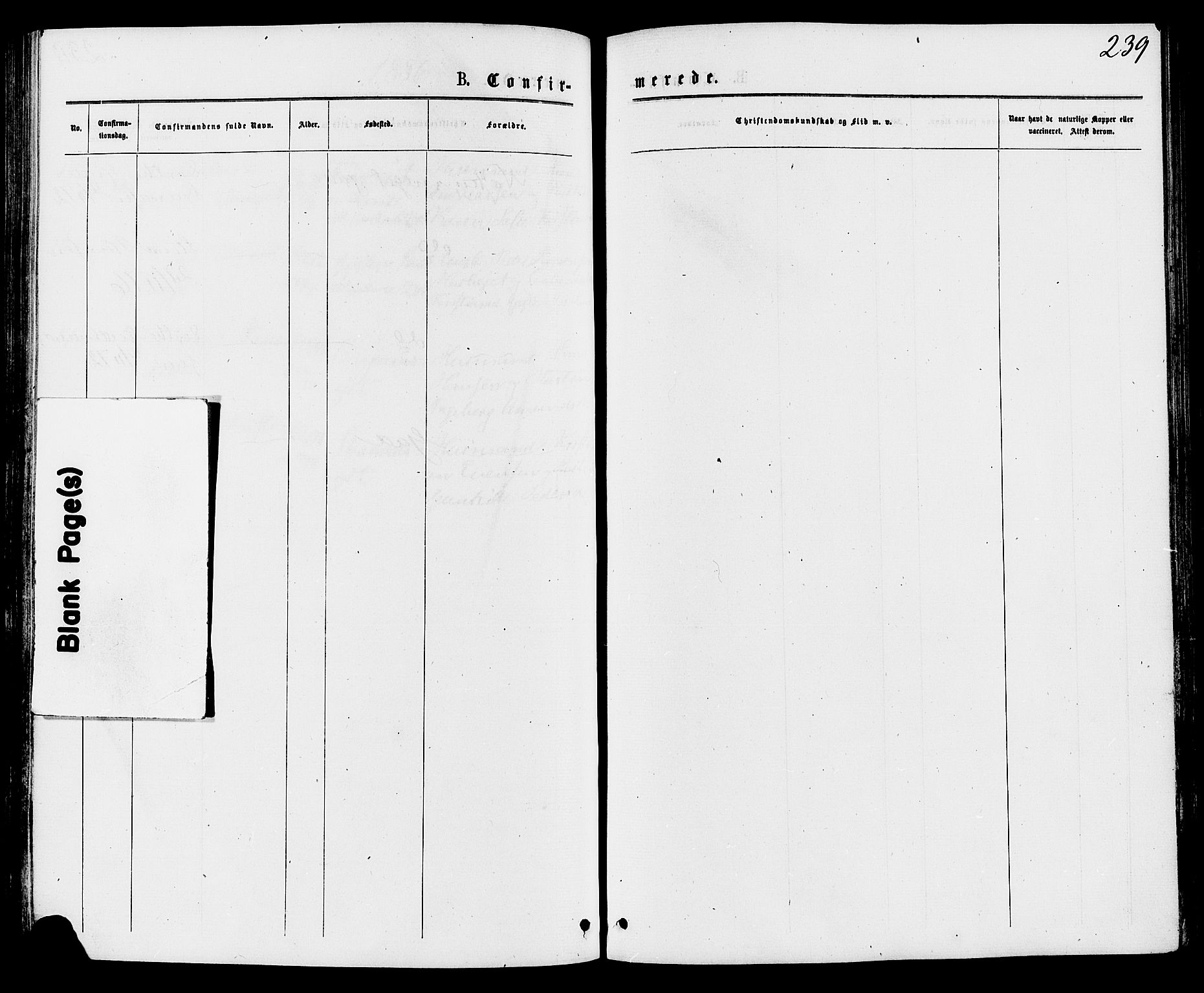 Biri prestekontor, SAH/PREST-096/H/Ha/Haa/L0006: Parish register (official) no. 6, 1877-1886, p. 239