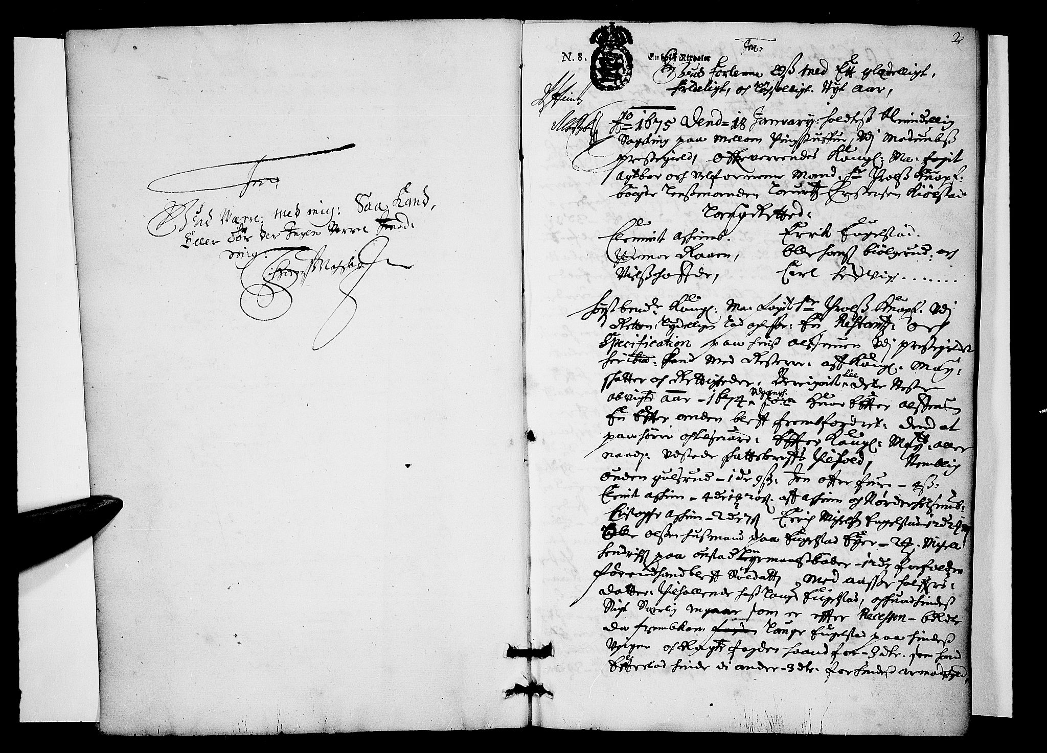 Eiker, Modum og Sigdal sorenskriveri, SAKO/A-123/F/Fa/Faa/L0040: Tingbok, 1675, p. 2