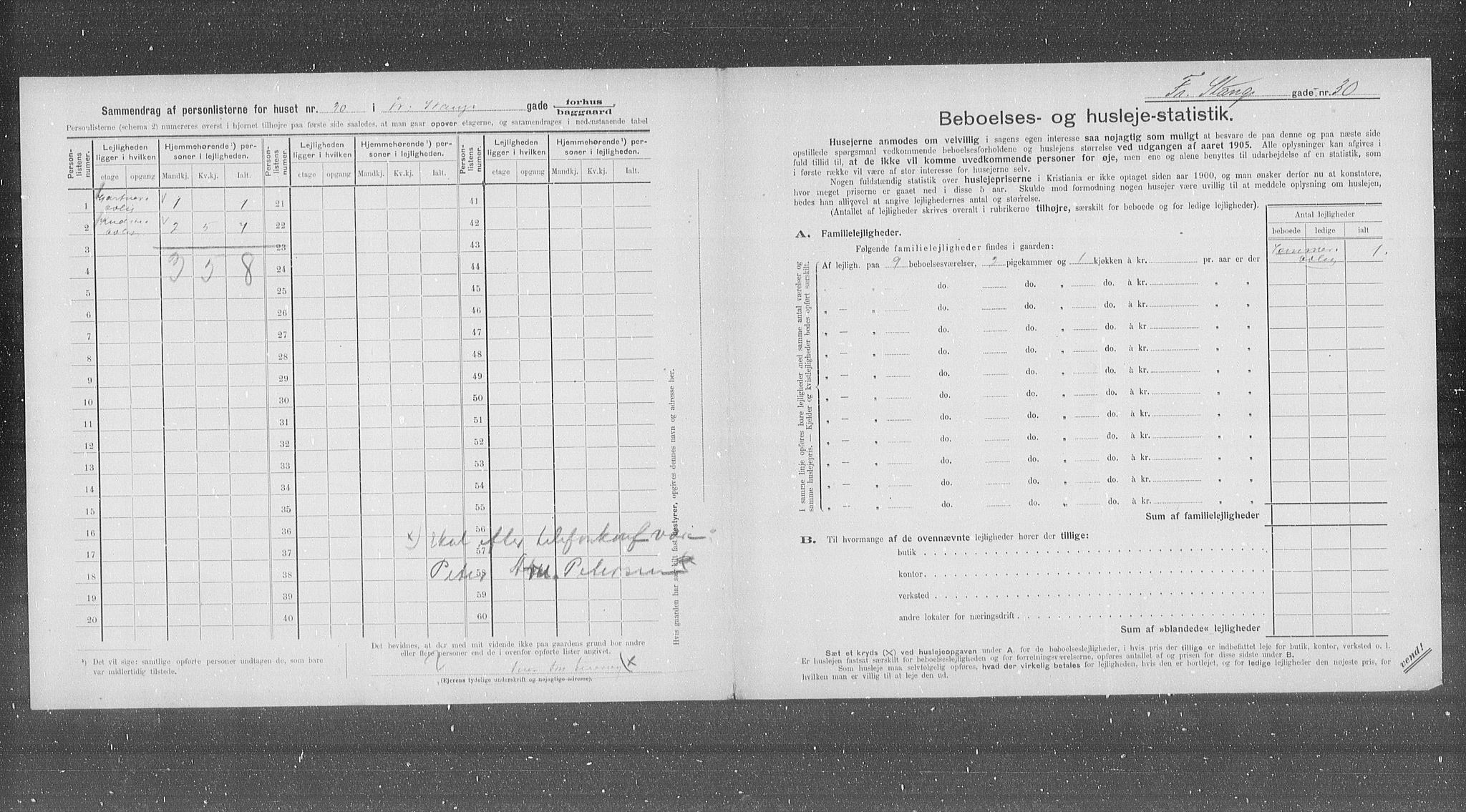 OBA, Municipal Census 1905 for Kristiania, 1905, p. 13826