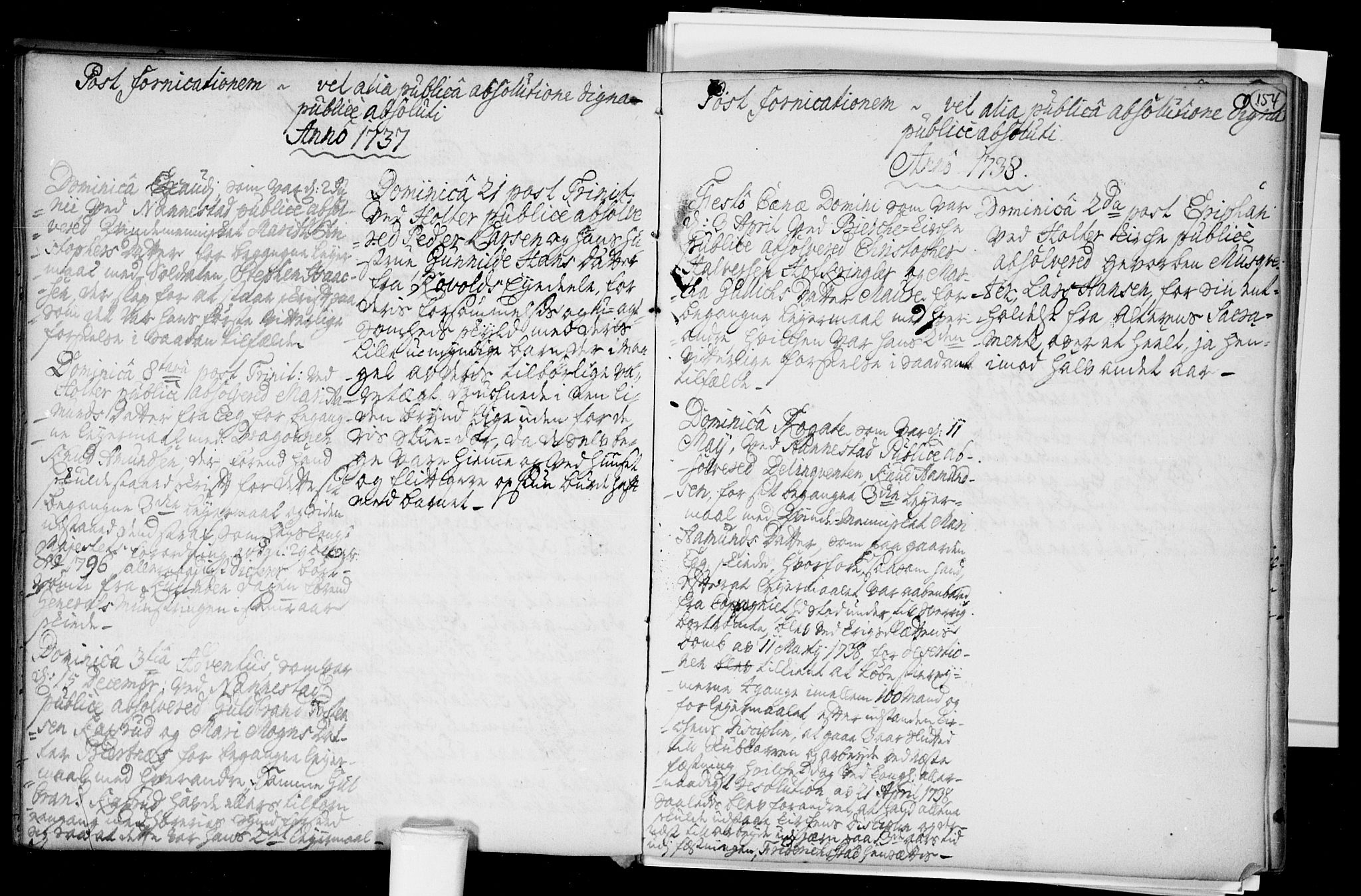Nannestad prestekontor Kirkebøker, SAO/A-10414a/F/Fa/L0005: Parish register (official) no. I 5, 1729-1738, p. 154