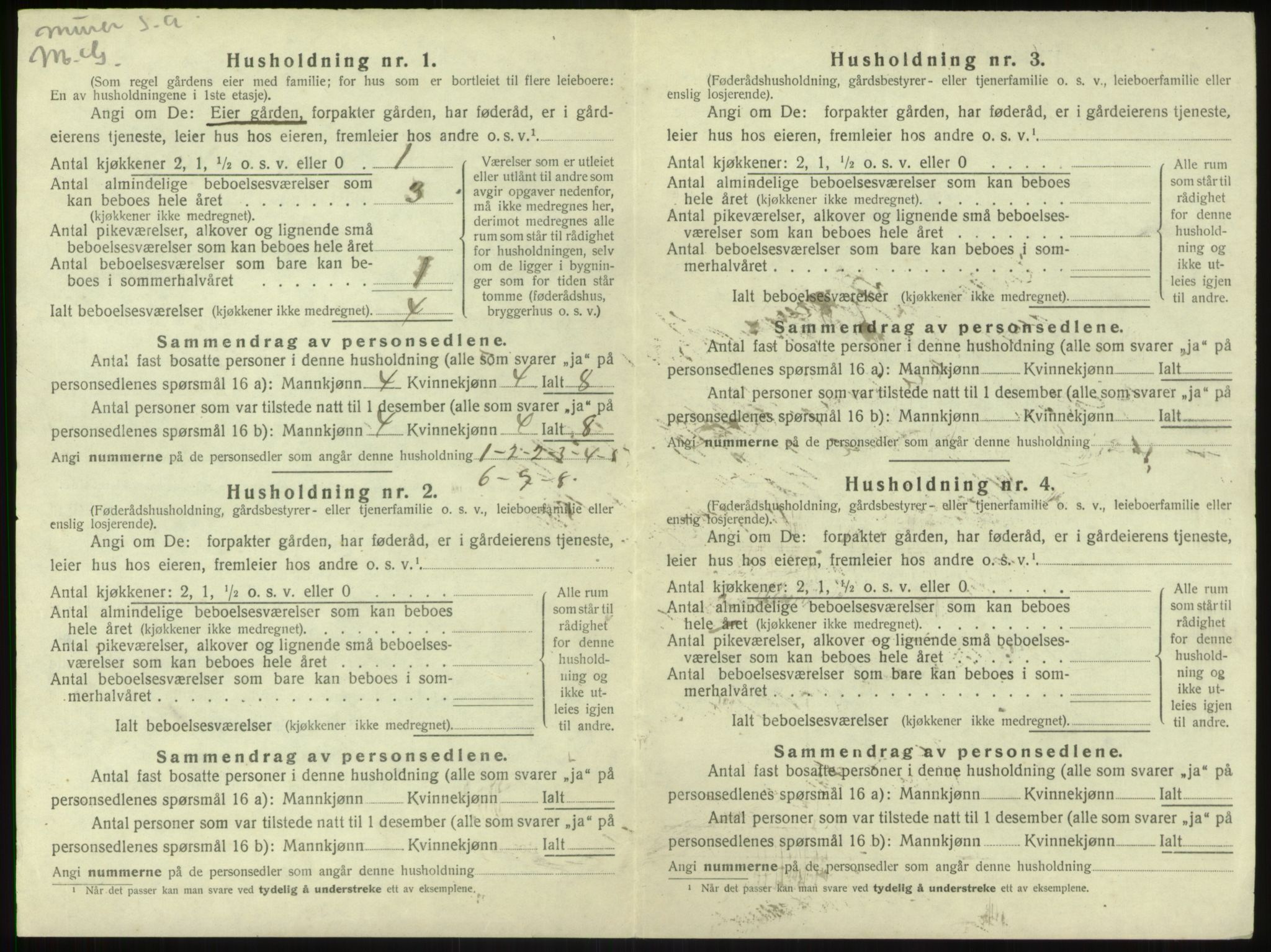 SAB, 1920 census for Leikanger, 1920, p. 520