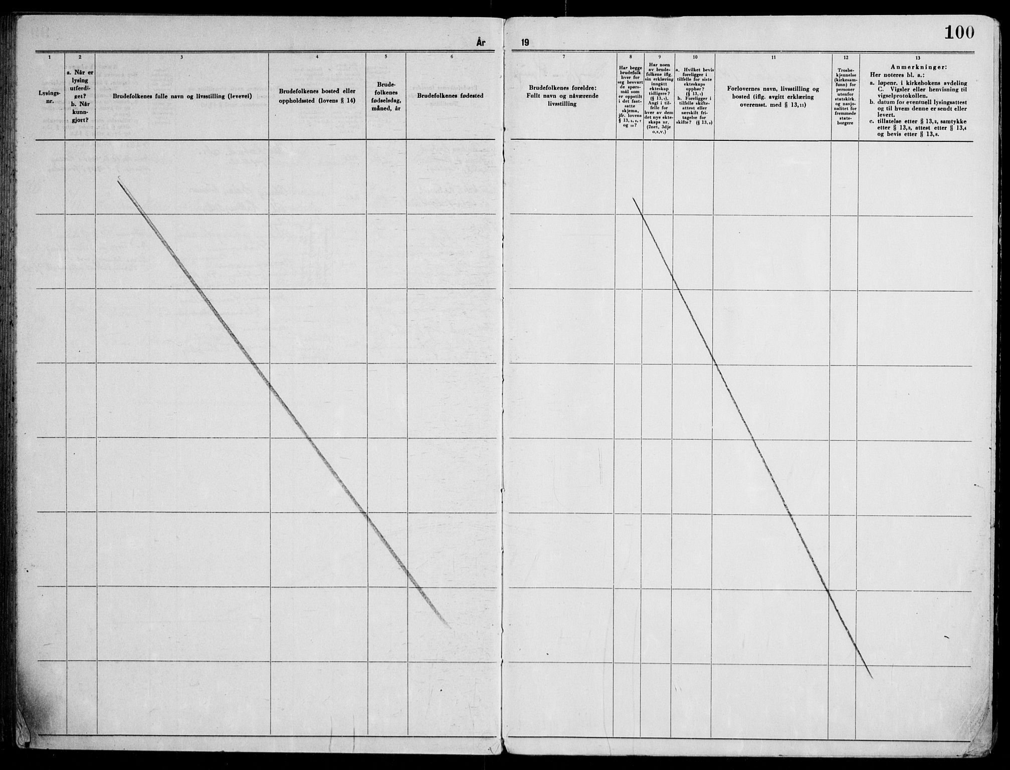 Kongsberg kirkebøker, AV/SAKO-A-22/H/Ha/L0003: Banns register no. 3, 1955-1966, p. 100