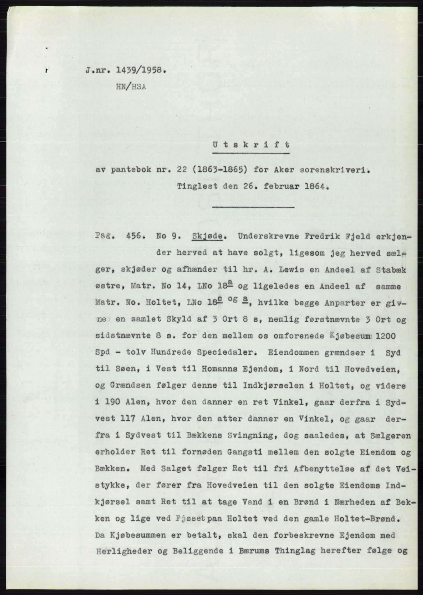 Statsarkivet i Oslo, SAO/A-10621/Z/Zd/L0009: Avskrifter, j.nr 1102-1439/1958 og 2-741/1959, 1958-1959, p. 115