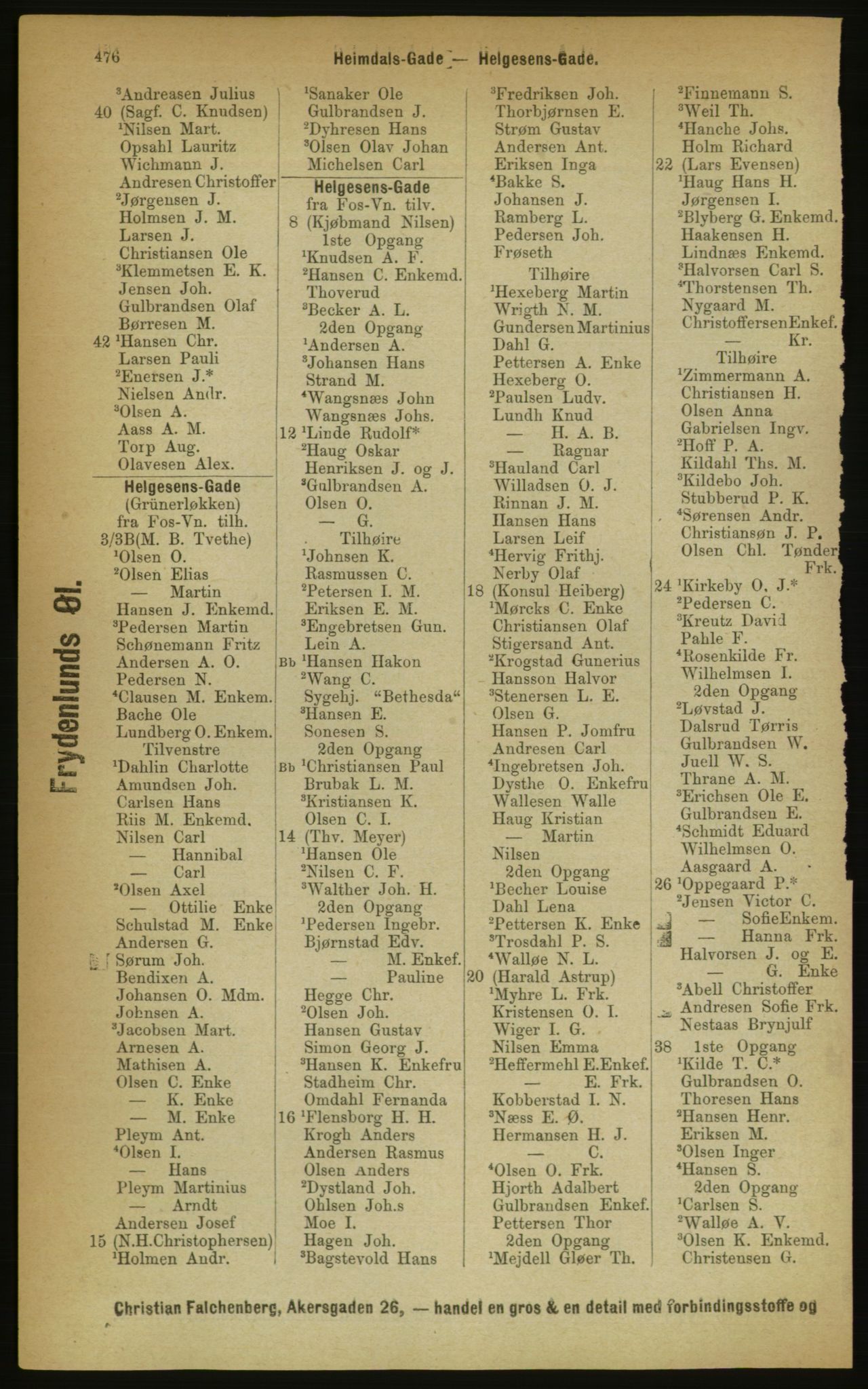 Kristiania/Oslo adressebok, PUBL/-, 1889, p. 476