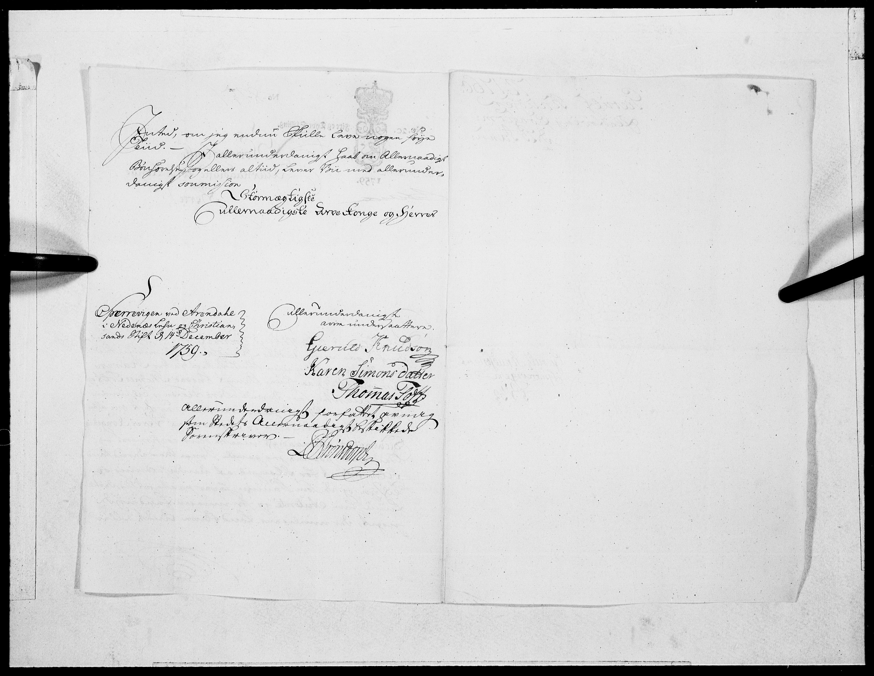 Danske Kanselli 1572-1799, RA/EA-3023/F/Fc/Fcc/Fcca/L0179: Norske innlegg 1572-1799, 1760, p. 36