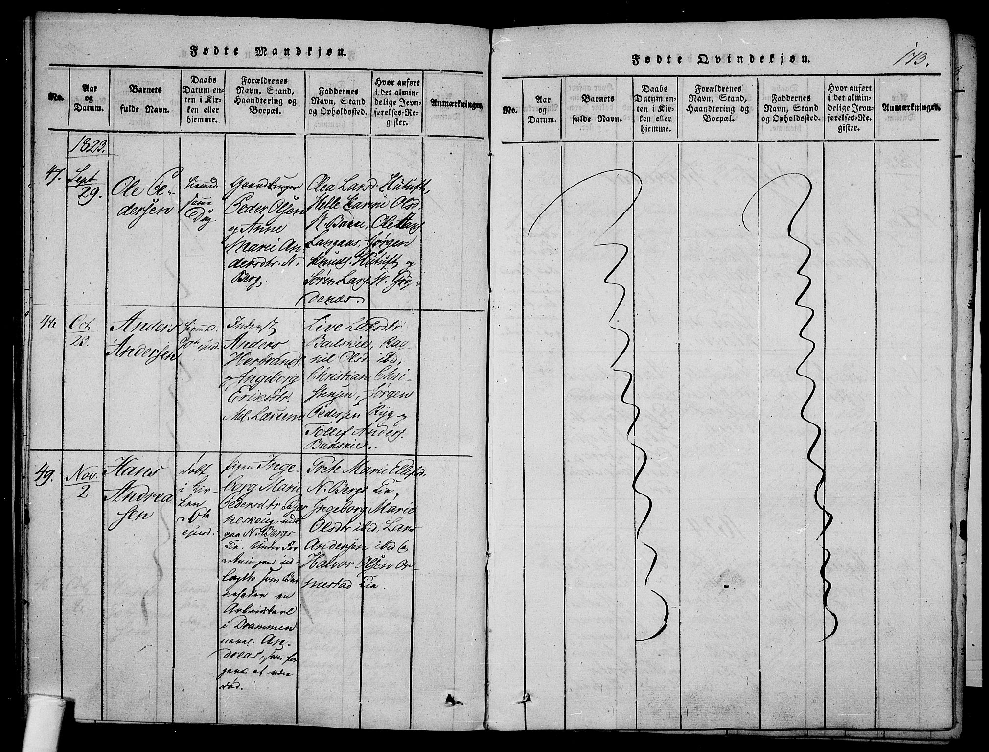 Våle kirkebøker, AV/SAKO-A-334/F/Fa/L0007: Parish register (official) no. I 7, 1814-1824, p. 172-173