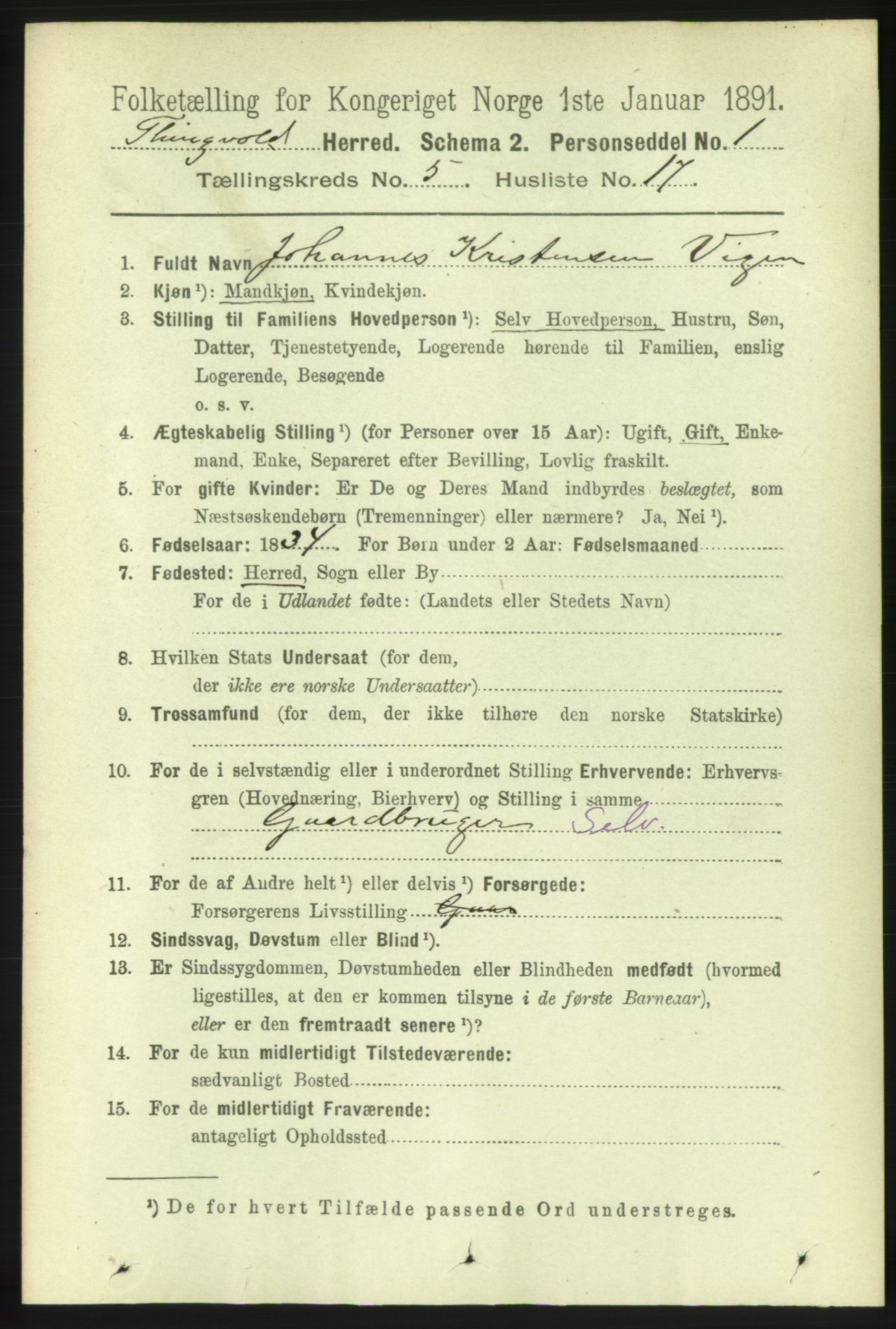 RA, 1891 census for 1560 Tingvoll, 1891, p. 2159