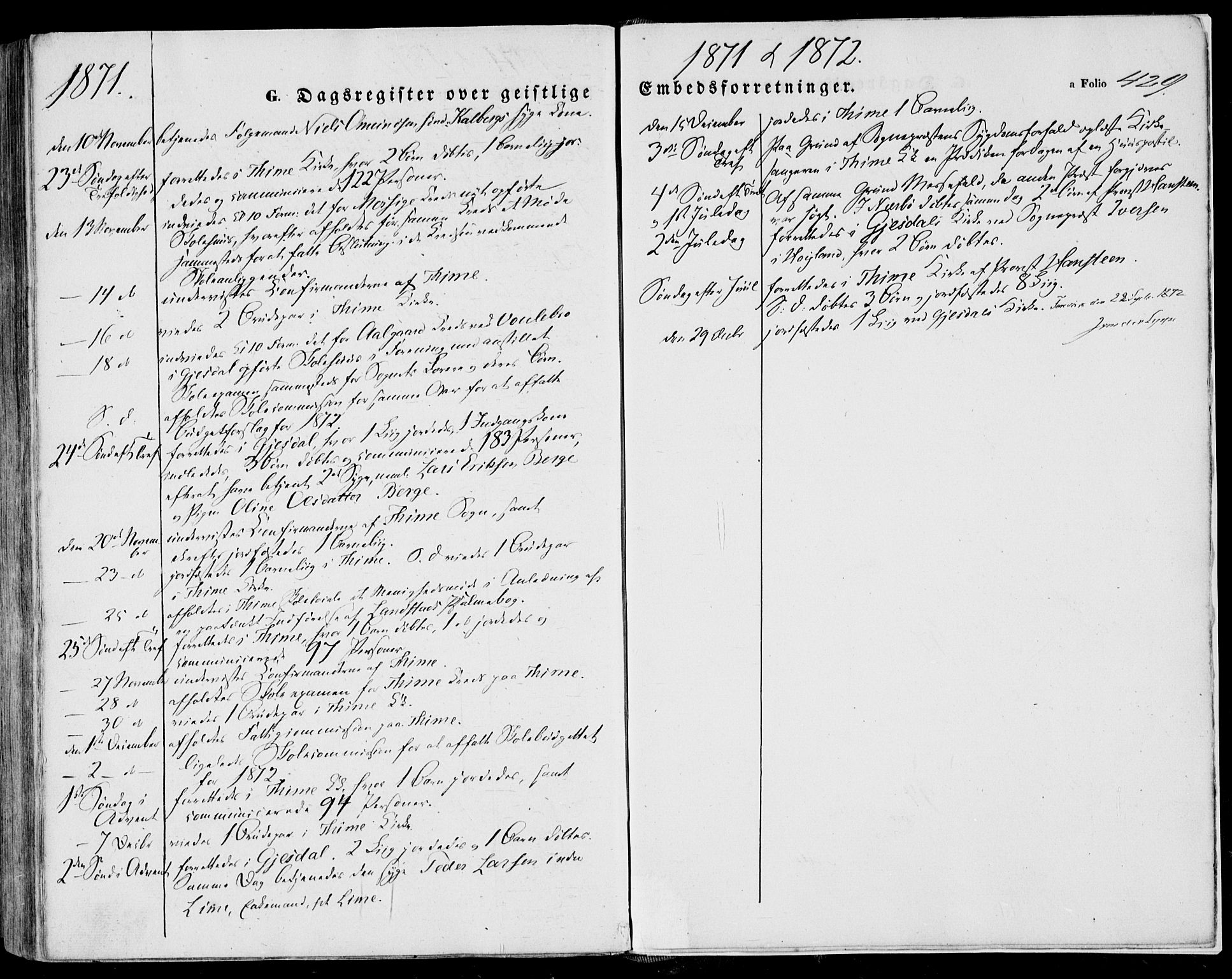 Lye sokneprestkontor, AV/SAST-A-101794/001/30BA/L0007: Parish register (official) no. A 6, 1856-1871, p. 429