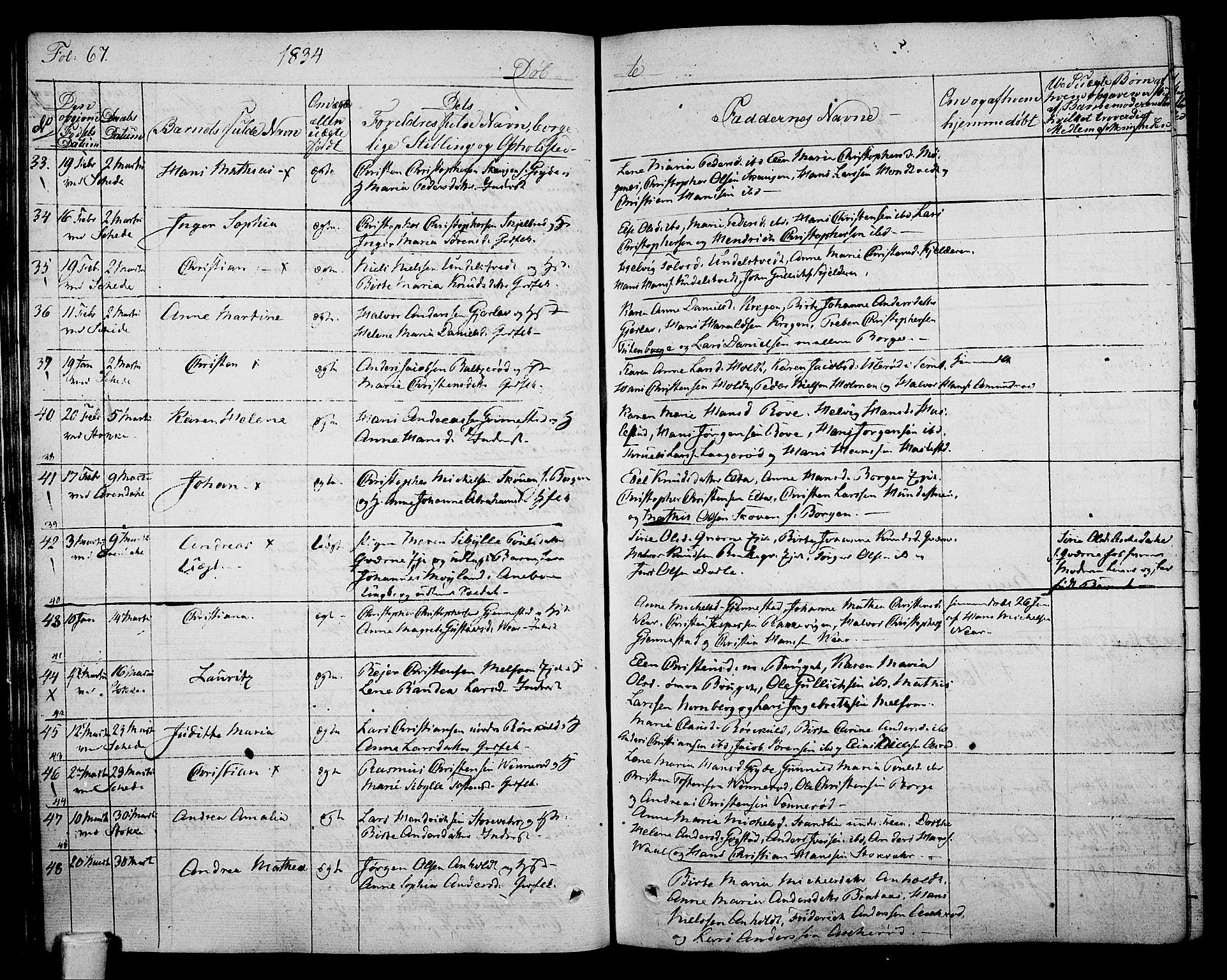 Stokke kirkebøker, SAKO/A-320/F/Fa/L0006: Parish register (official) no. I 6, 1826-1843, p. 67
