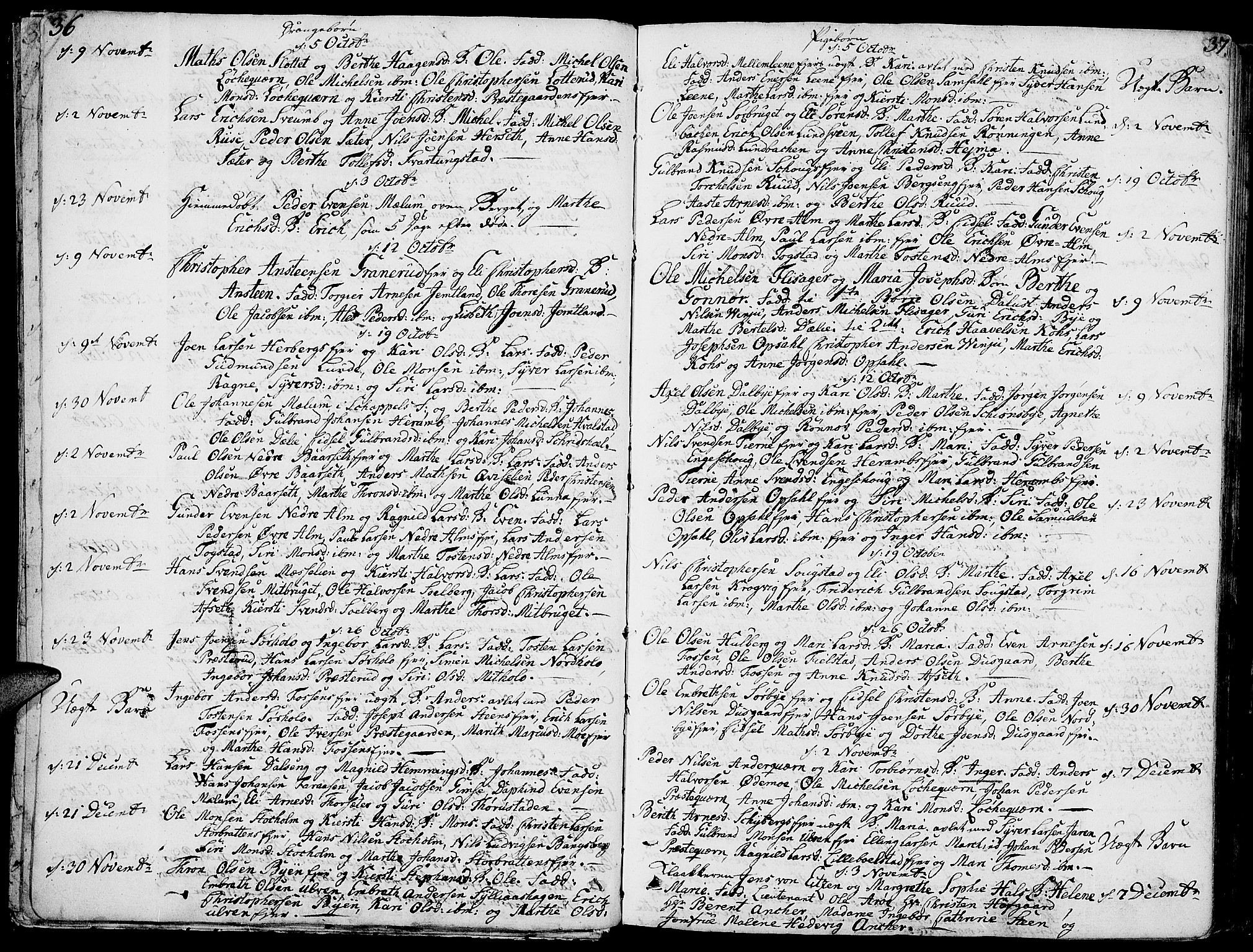 Ringsaker prestekontor, AV/SAH-PREST-014/K/Ka/L0003: Parish register (official) no. 3, 1775-1798, p. 36-37