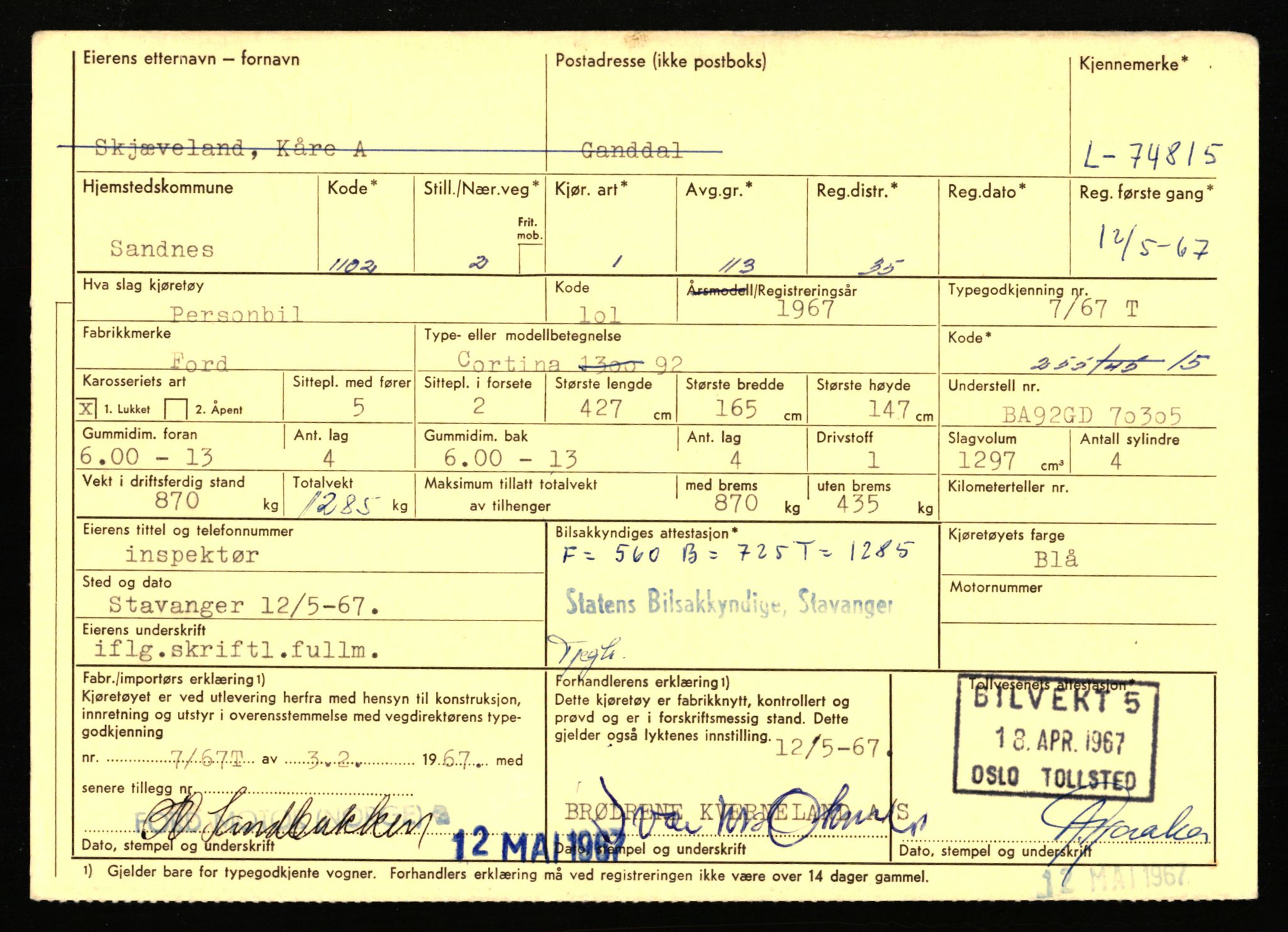 Stavanger trafikkstasjon, AV/SAST-A-101942/0/F/L0067: L-71600 - L-74999, 1930-1971, p. 2240