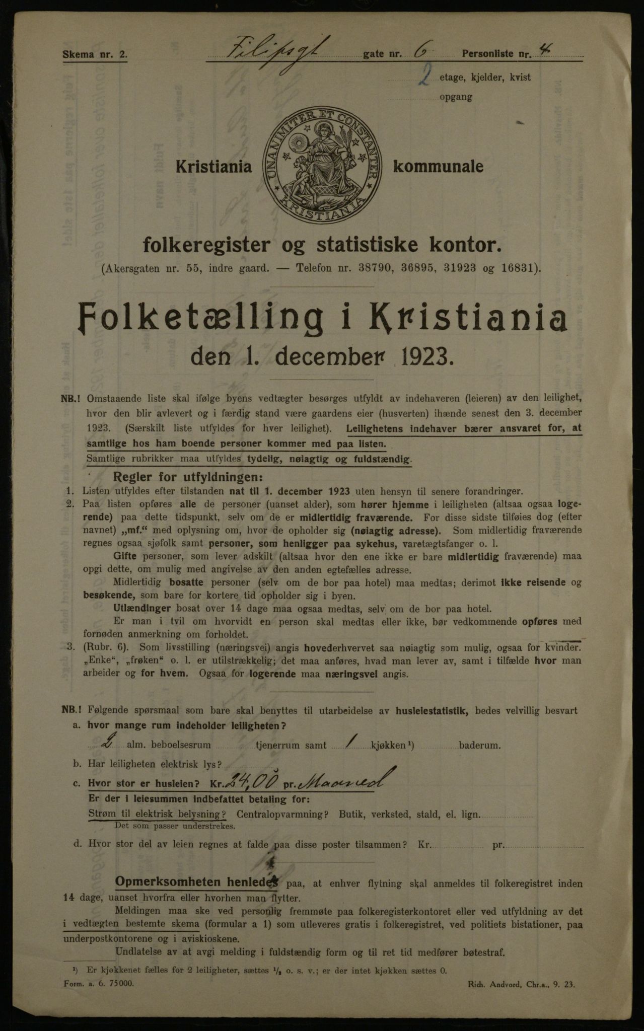 OBA, Municipal Census 1923 for Kristiania, 1923, p. 27348