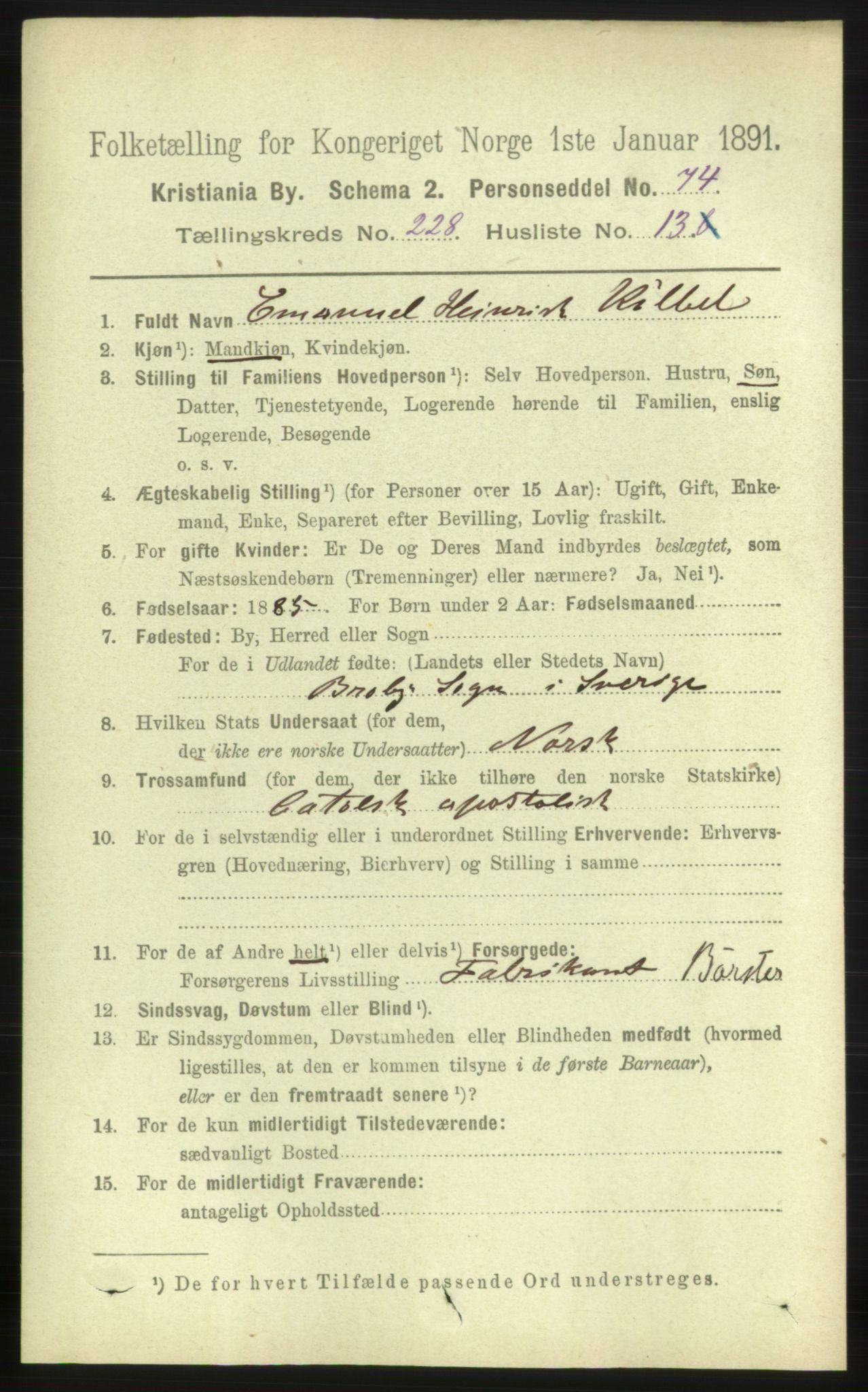 RA, 1891 census for 0301 Kristiania, 1891, p. 139853