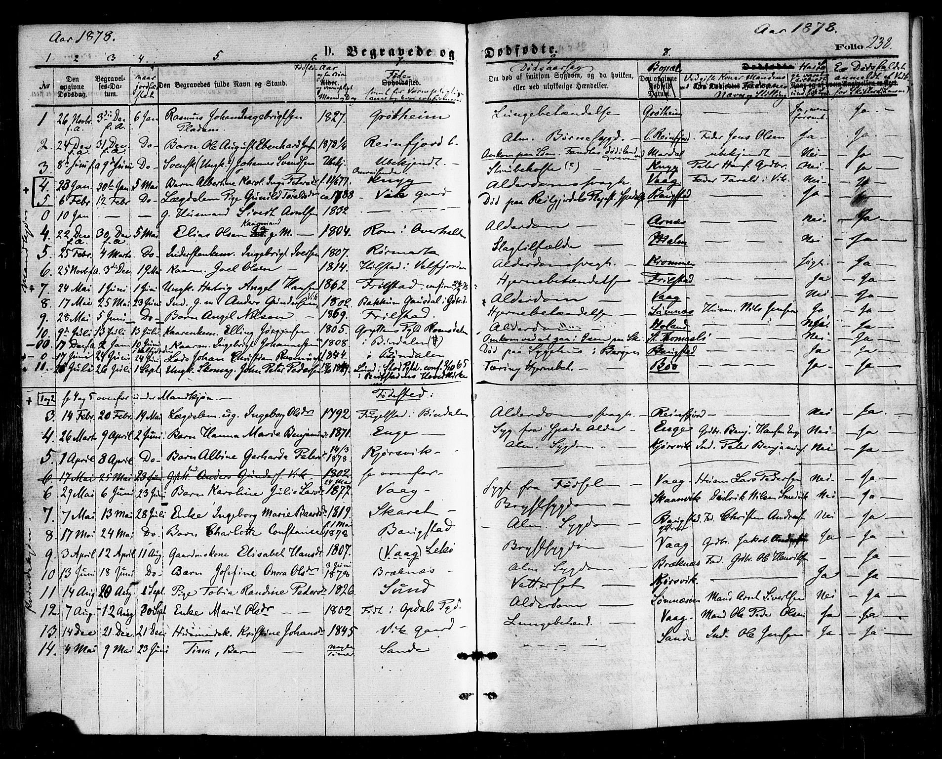 Ministerialprotokoller, klokkerbøker og fødselsregistre - Nordland, SAT/A-1459/812/L0177: Parish register (official) no. 812A06, 1875-1885, p. 238