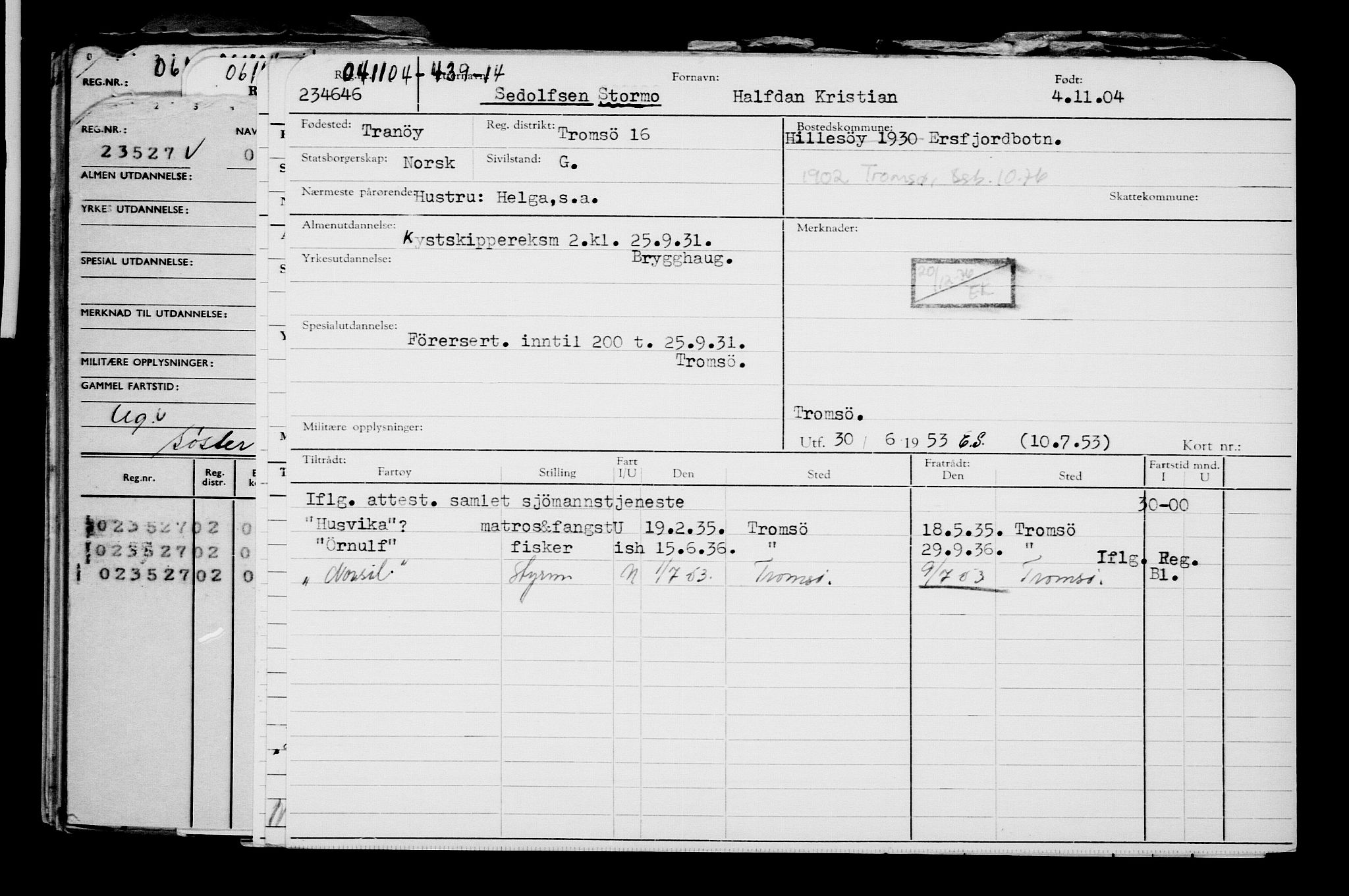 Direktoratet for sjømenn, AV/RA-S-3545/G/Gb/L0056: Hovedkort, 1904, p. 365