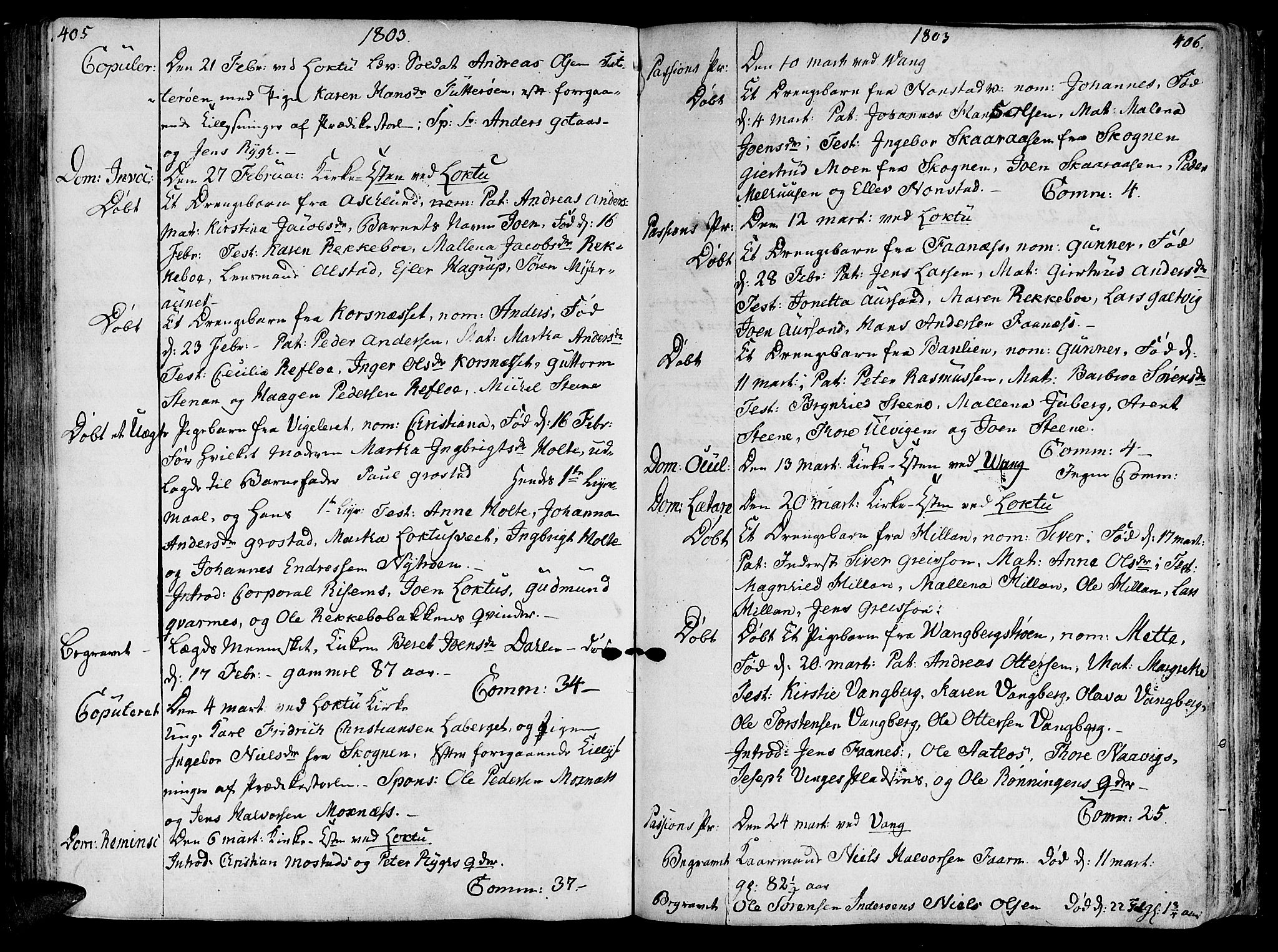 Ministerialprotokoller, klokkerbøker og fødselsregistre - Nord-Trøndelag, AV/SAT-A-1458/713/L0110: Parish register (official) no. 713A02, 1778-1811, p. 405-406