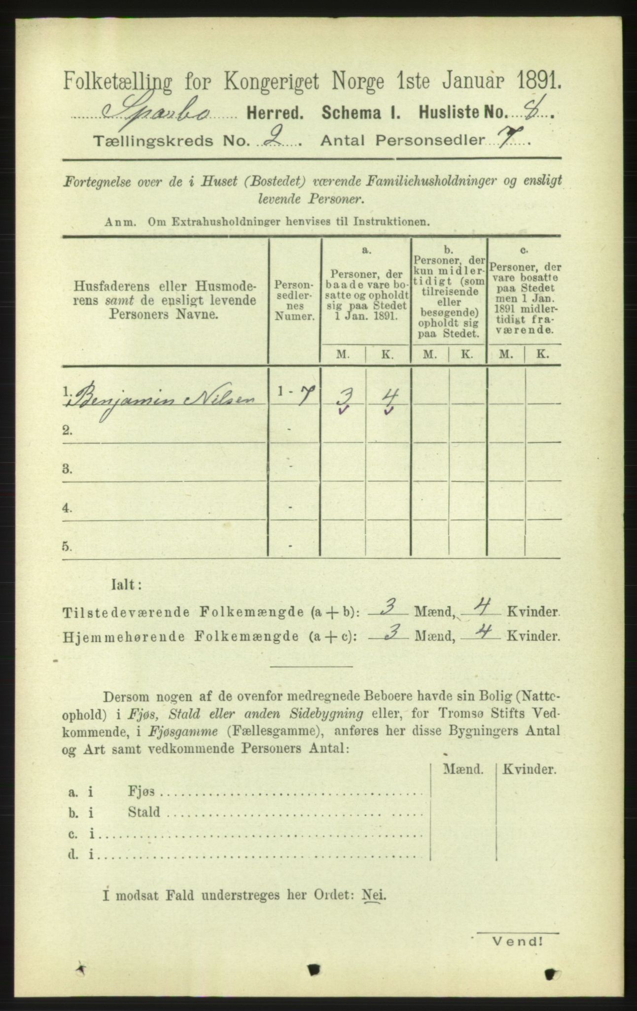 RA, 1891 census for 1731 Sparbu, 1891, p. 654