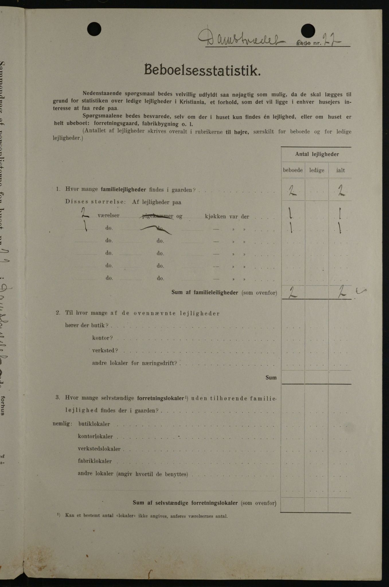 OBA, Municipal Census 1908 for Kristiania, 1908, p. 13617