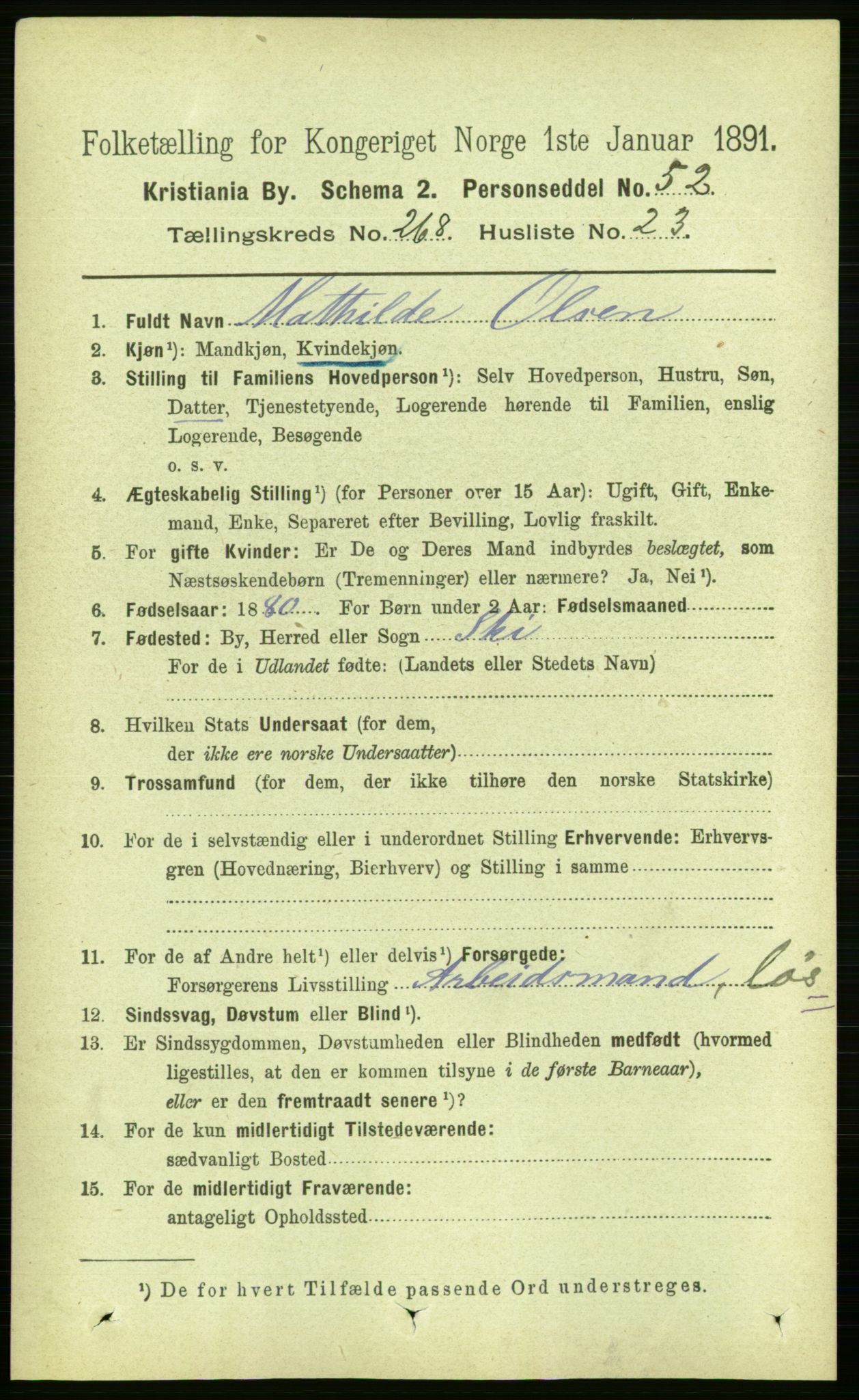 RA, 1891 census for 0301 Kristiania, 1891, p. 162794