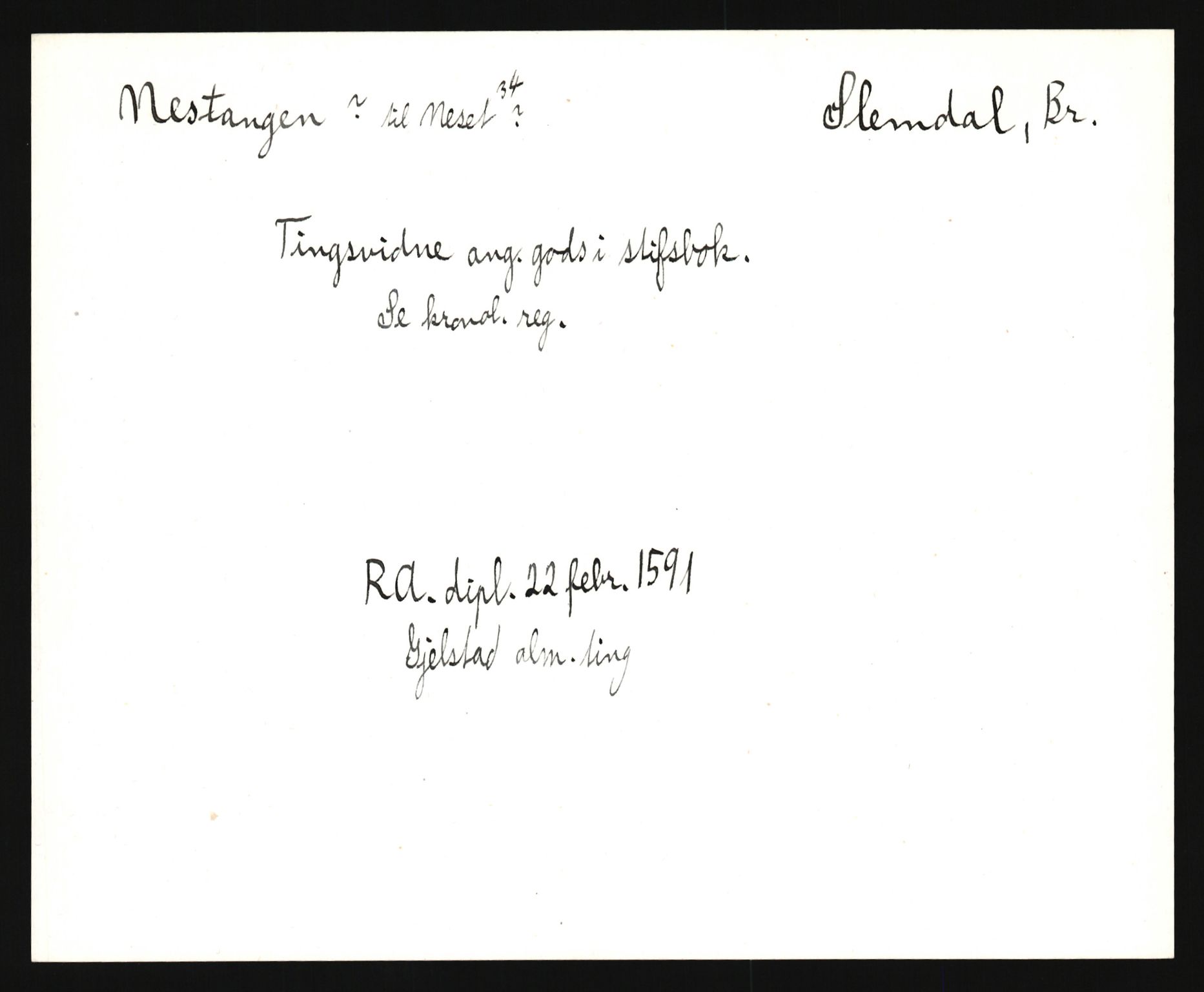 Riksarkivets diplomsamling, AV/RA-EA-5965/F35/F35e/L0020: Registreringssedler Telemark 1, 1400-1700, p. 227