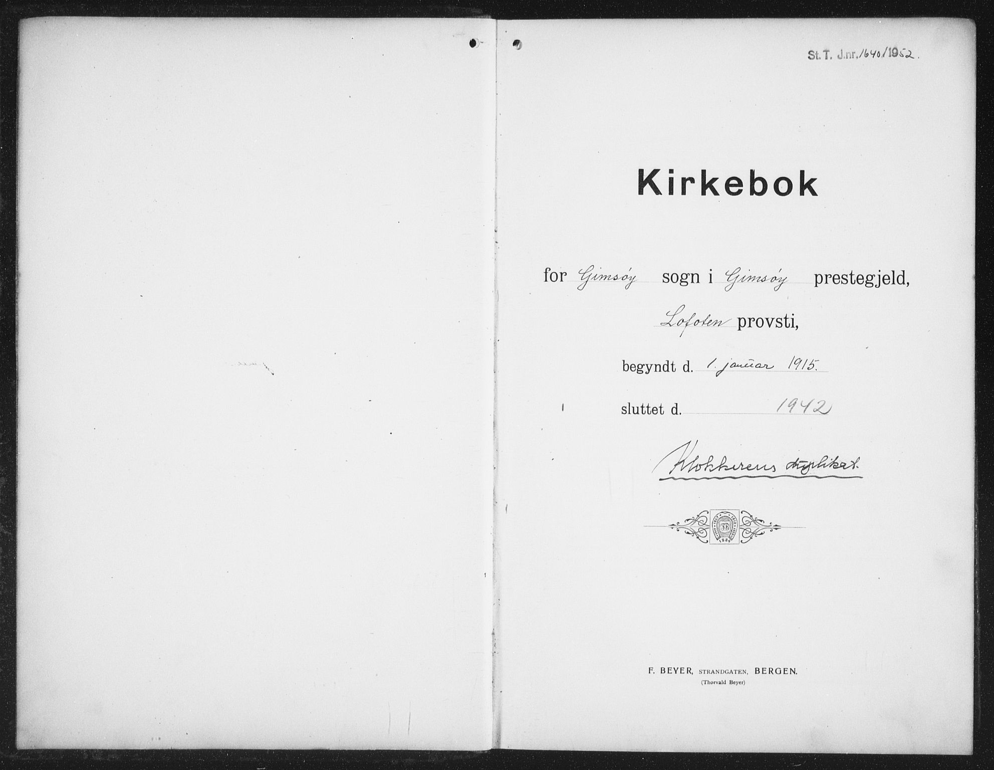 Ministerialprotokoller, klokkerbøker og fødselsregistre - Nordland, AV/SAT-A-1459/876/L1106: Parish register (copy) no. 876C05, 1915-1942