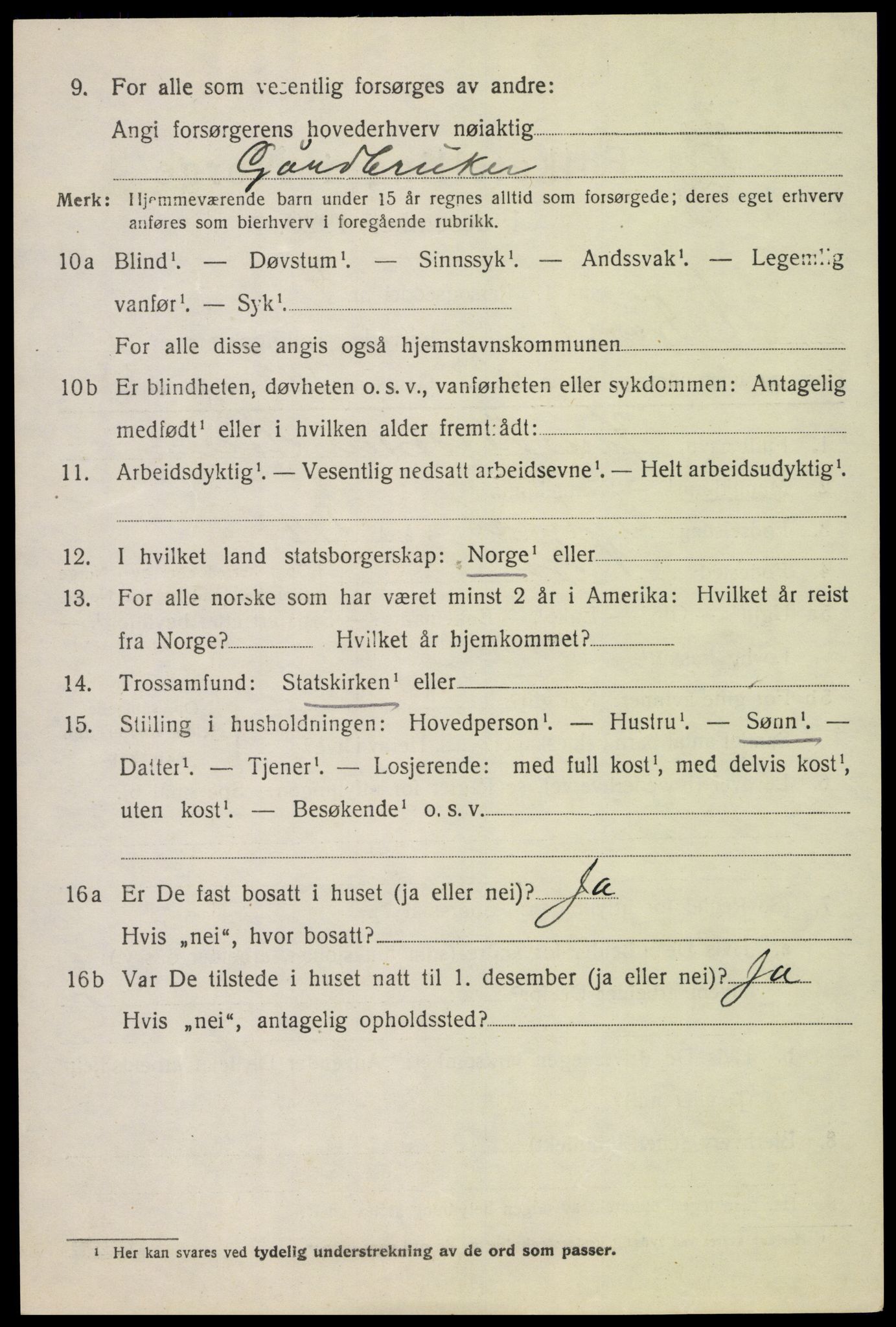 SAH, 1920 census for Nord-Fron, 1920, p. 8717