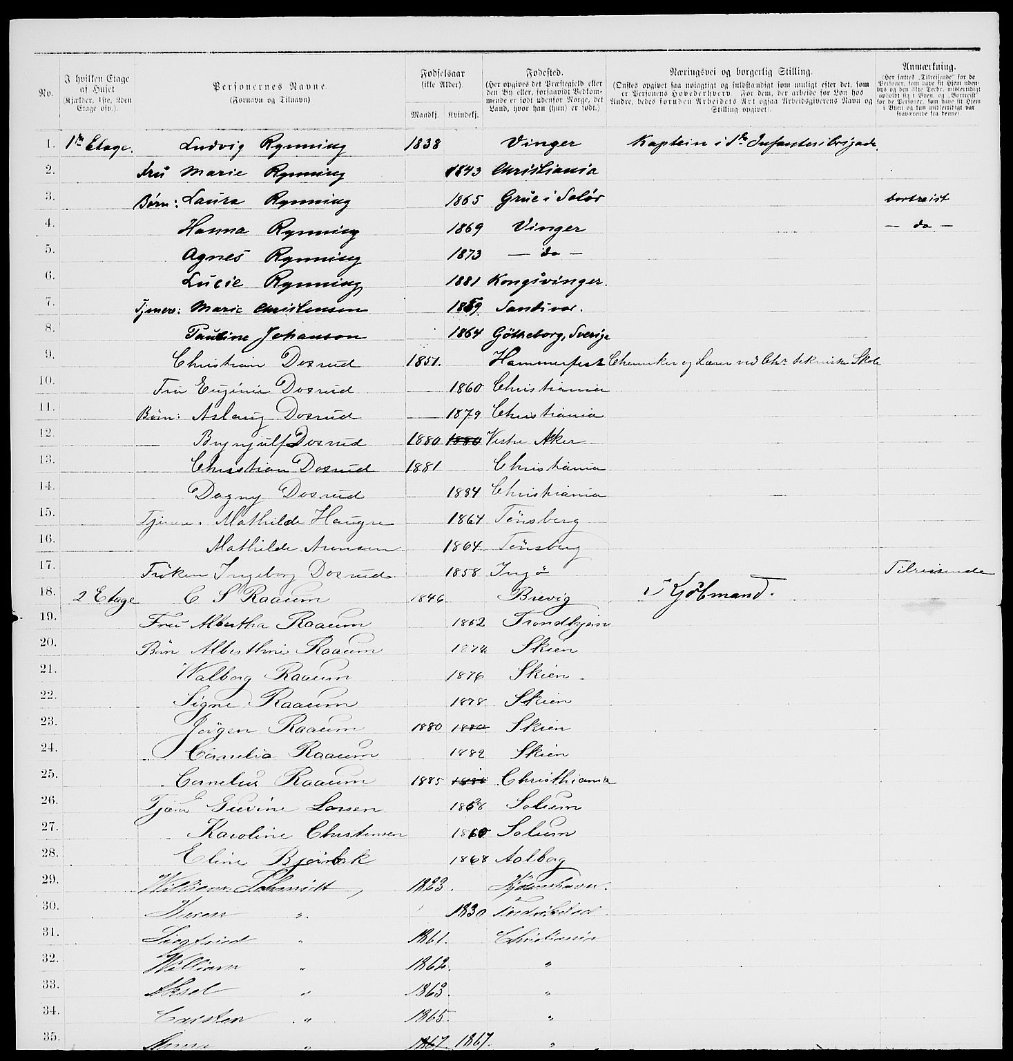 RA, 1885 census for 0301 Kristiania, 1885, p. 3157