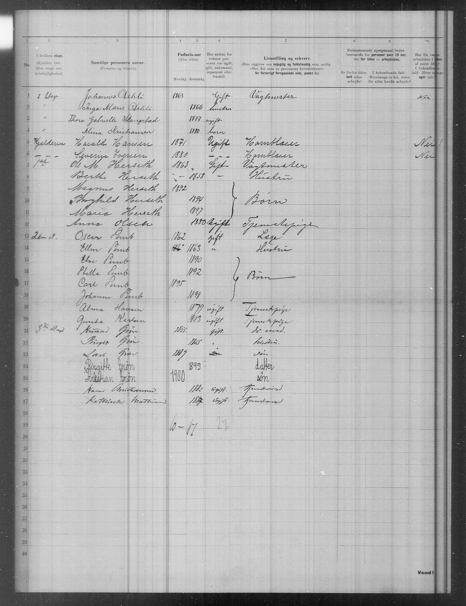 OBA, Municipal Census 1902 for Kristiania, 1902, p. 19108