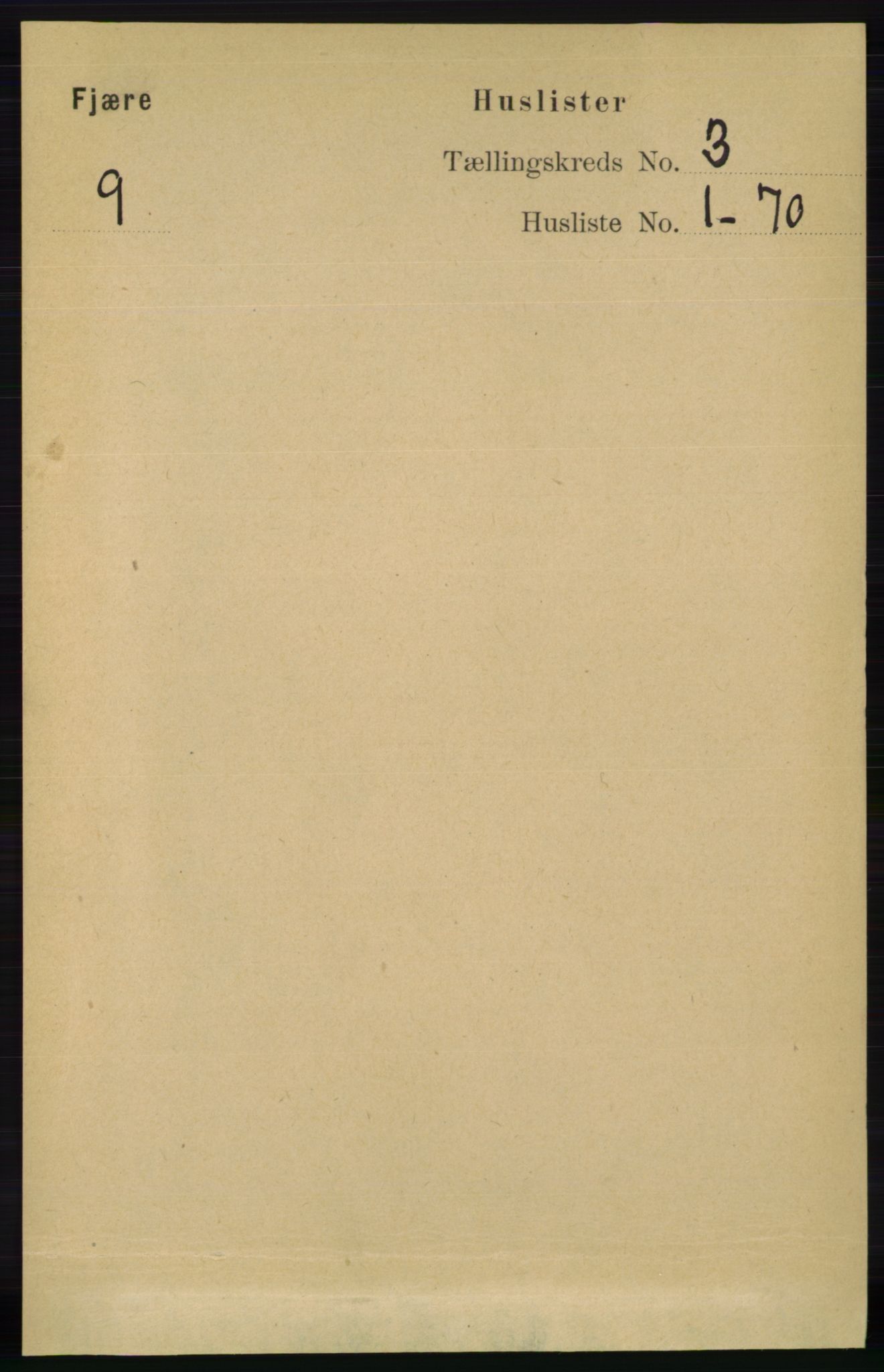 RA, 1891 census for 0923 Fjære, 1891, p. 1308
