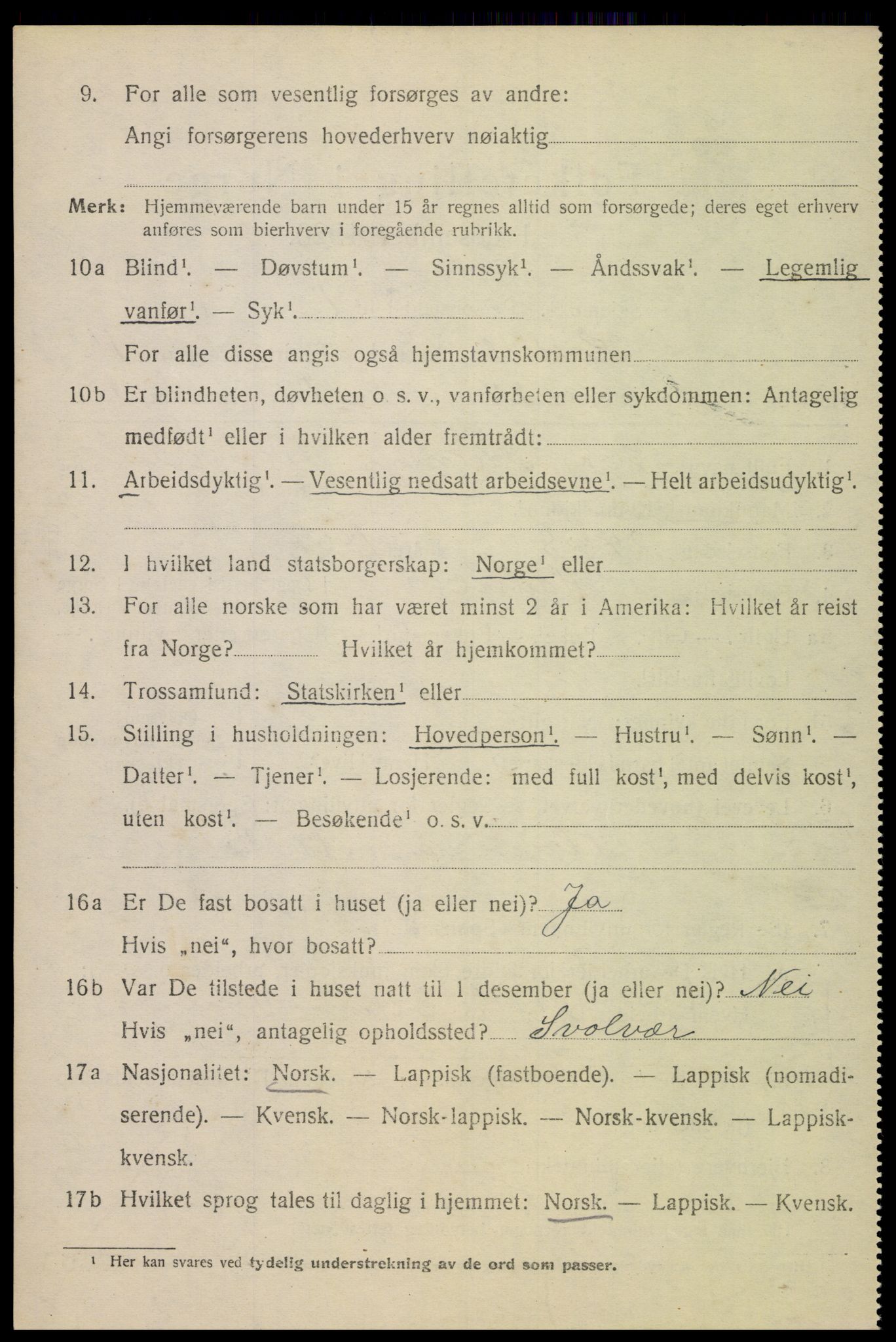 SAT, 1920 census for Hadsel, 1920, p. 3663