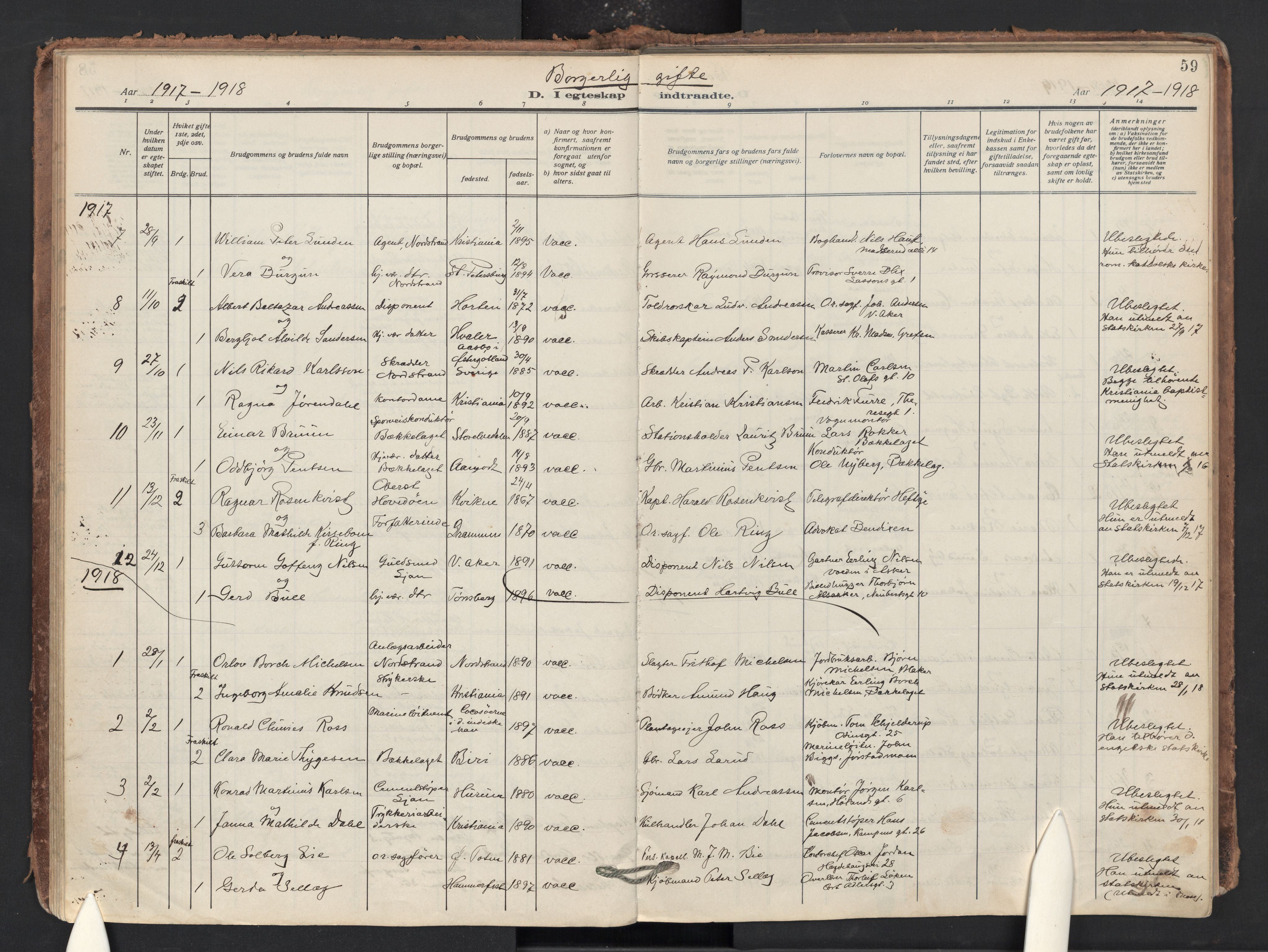 Nordstrand prestekontor Kirkebøker, AV/SAO-A-10362a/F/Fa/L0003: Parish register (official) no. 3, 1914-1932, p. 59