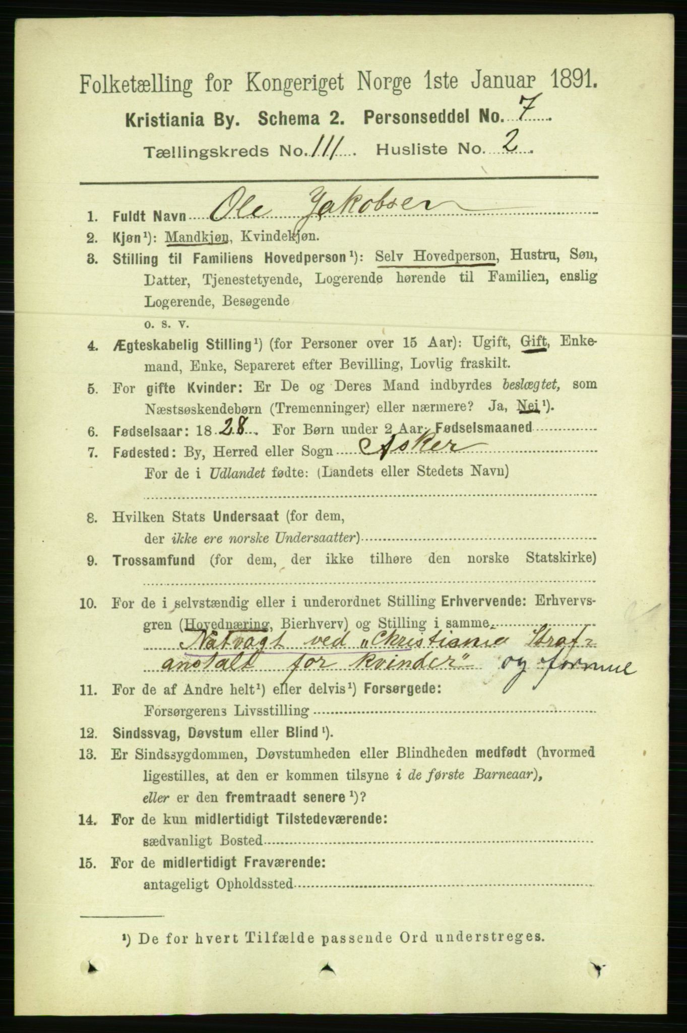 RA, 1891 census for 0301 Kristiania, 1891, p. 57931