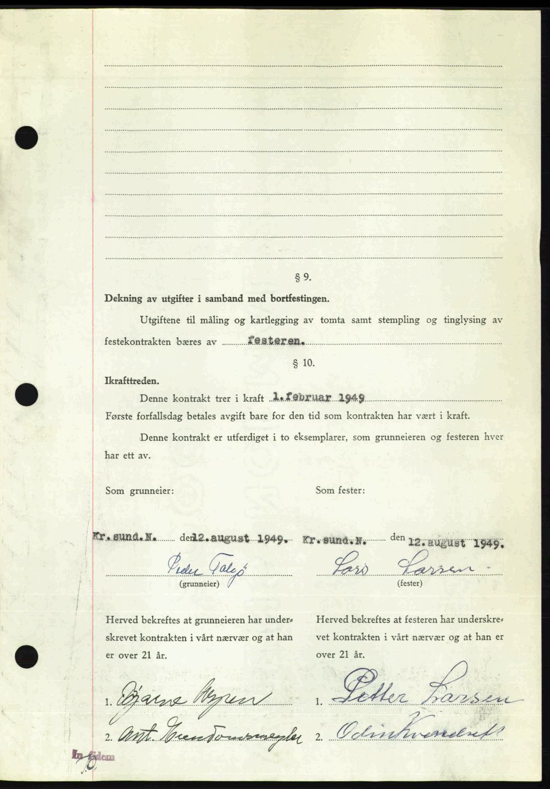 Kristiansund byfogd, AV/SAT-A-4587/A/27: Mortgage book no. 45, 1948-1949, Diary no: : 1360/1949