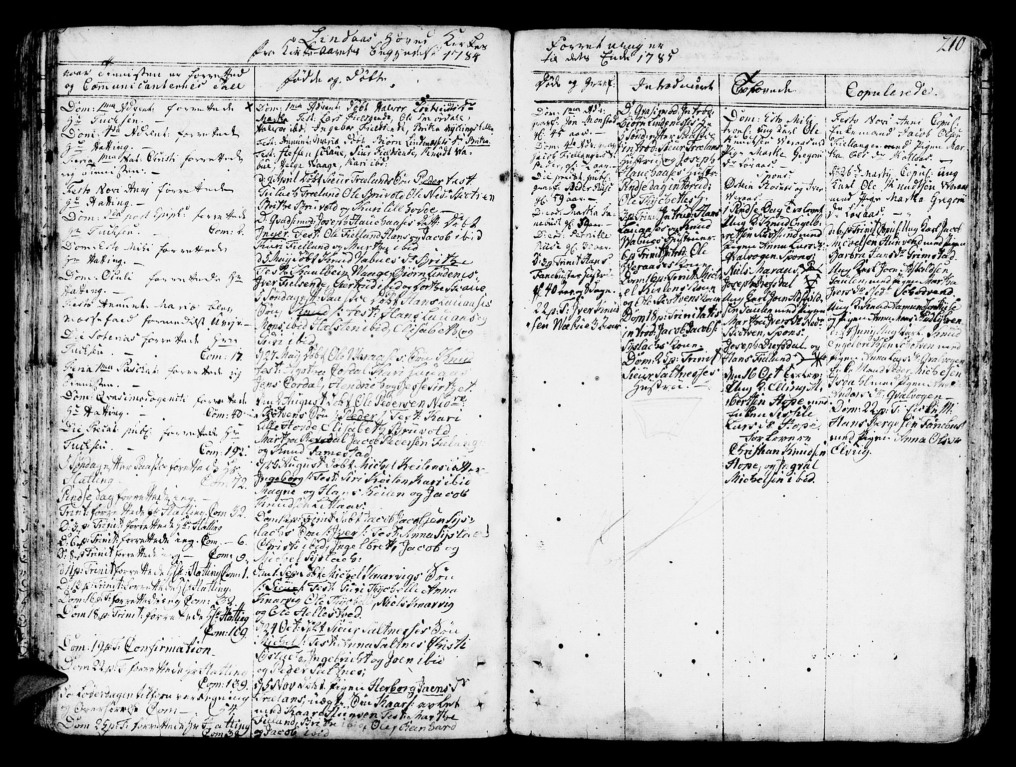 Lindås Sokneprestembete, AV/SAB-A-76701/H/Haa/Haaa/L0004: Parish register (official) no. A 4, 1764-1791, p. 210