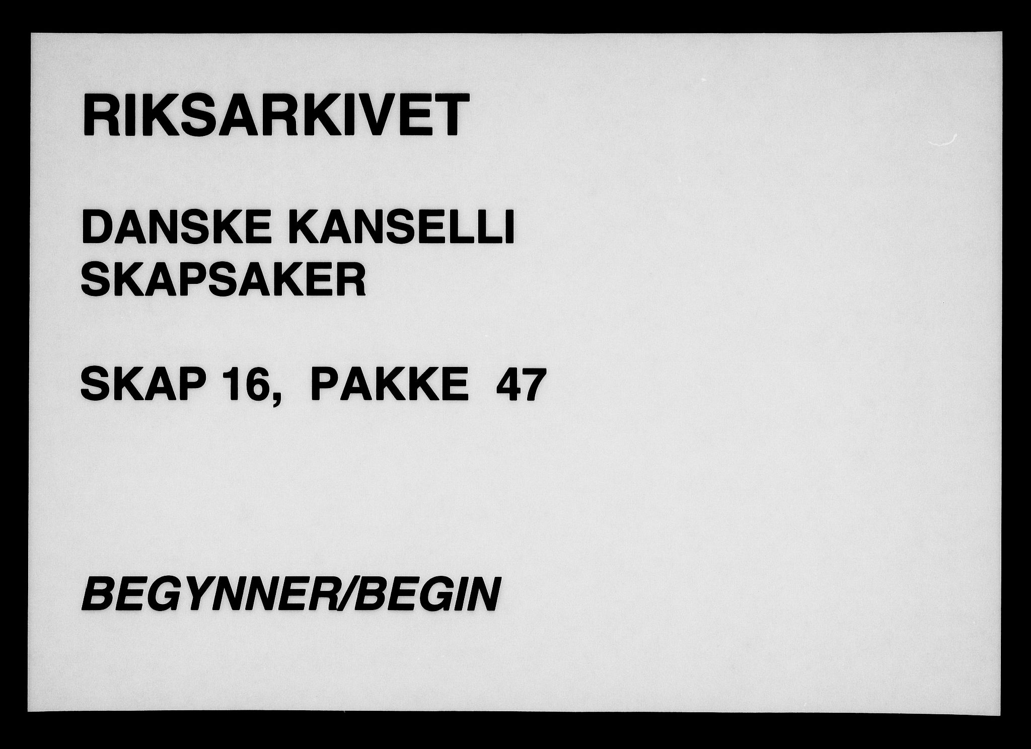 Danske Kanselli, Skapsaker, RA/EA-4061/F/L0116: Skap 16, pakke 42-47, 1625-1717, p. 279