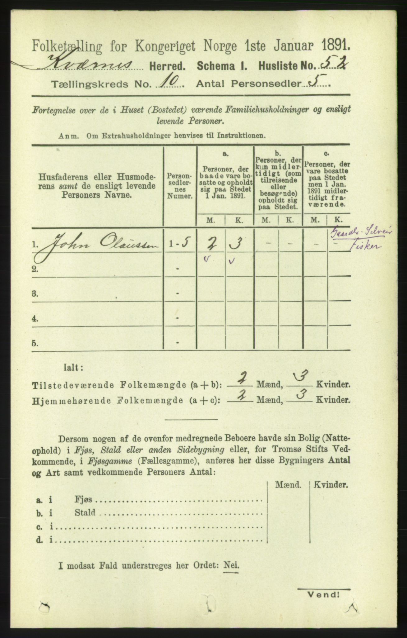 RA, 1891 census for 1553 Kvernes, 1891, p. 4321