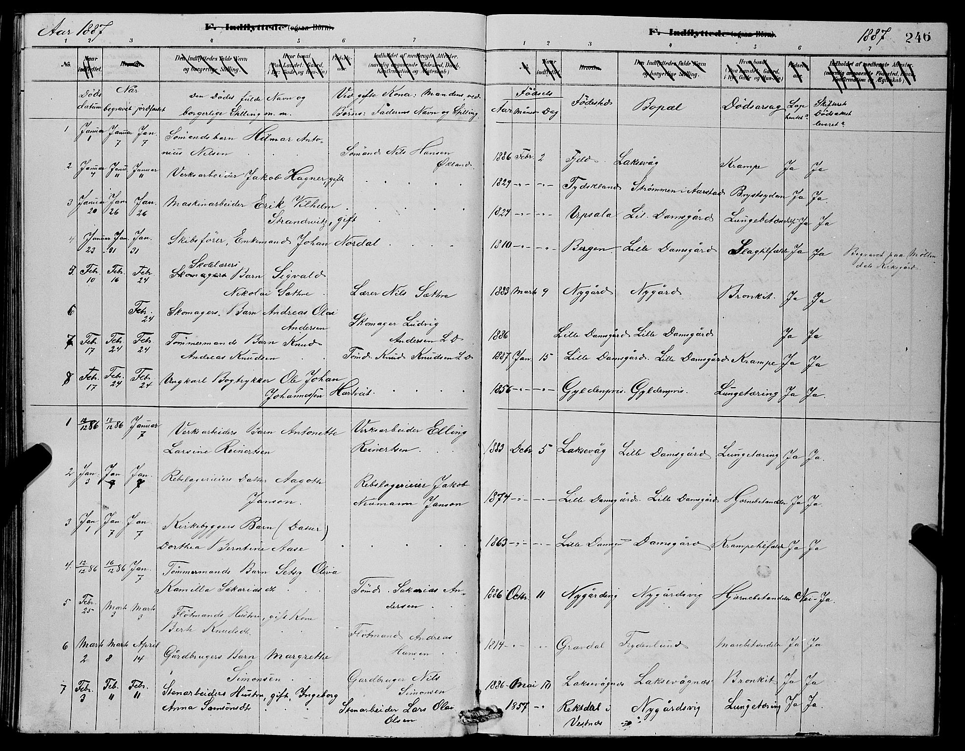 Laksevåg Sokneprestembete, SAB/A-76501/H/Ha/Hab/Haba/L0002: Parish register (copy) no. A 2, 1877-1887, p. 246