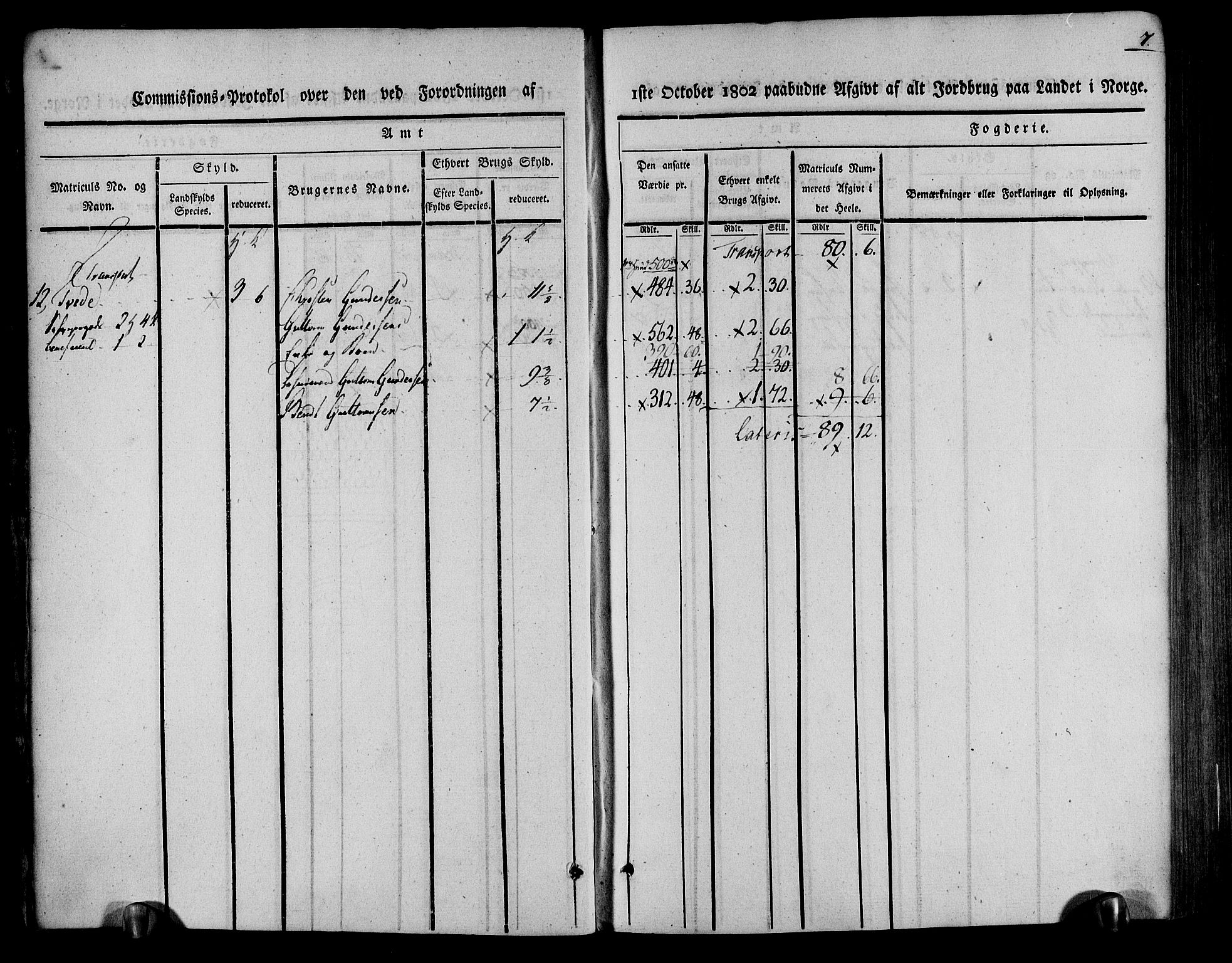 Rentekammeret inntil 1814, Realistisk ordnet avdeling, AV/RA-EA-4070/N/Ne/Nea/L0078: Nedenes fogderi. Kommisjonsprotokoll "Nr. 1", for Sand og Bringsvær skipreider, 1803, p. 9