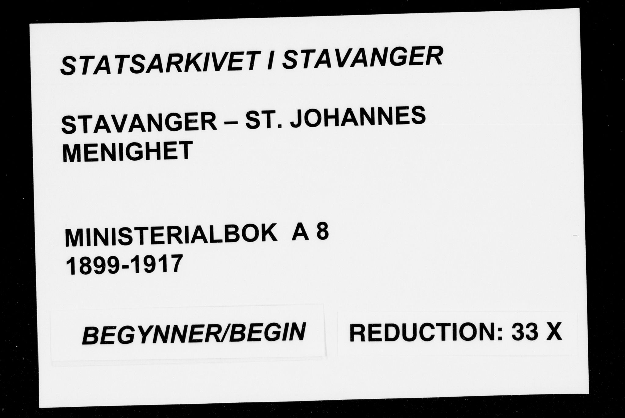 St. Johannes sokneprestkontor, SAST/A-101814/002/B/L0001: Parish register (official) no. A 8, 1899-1917