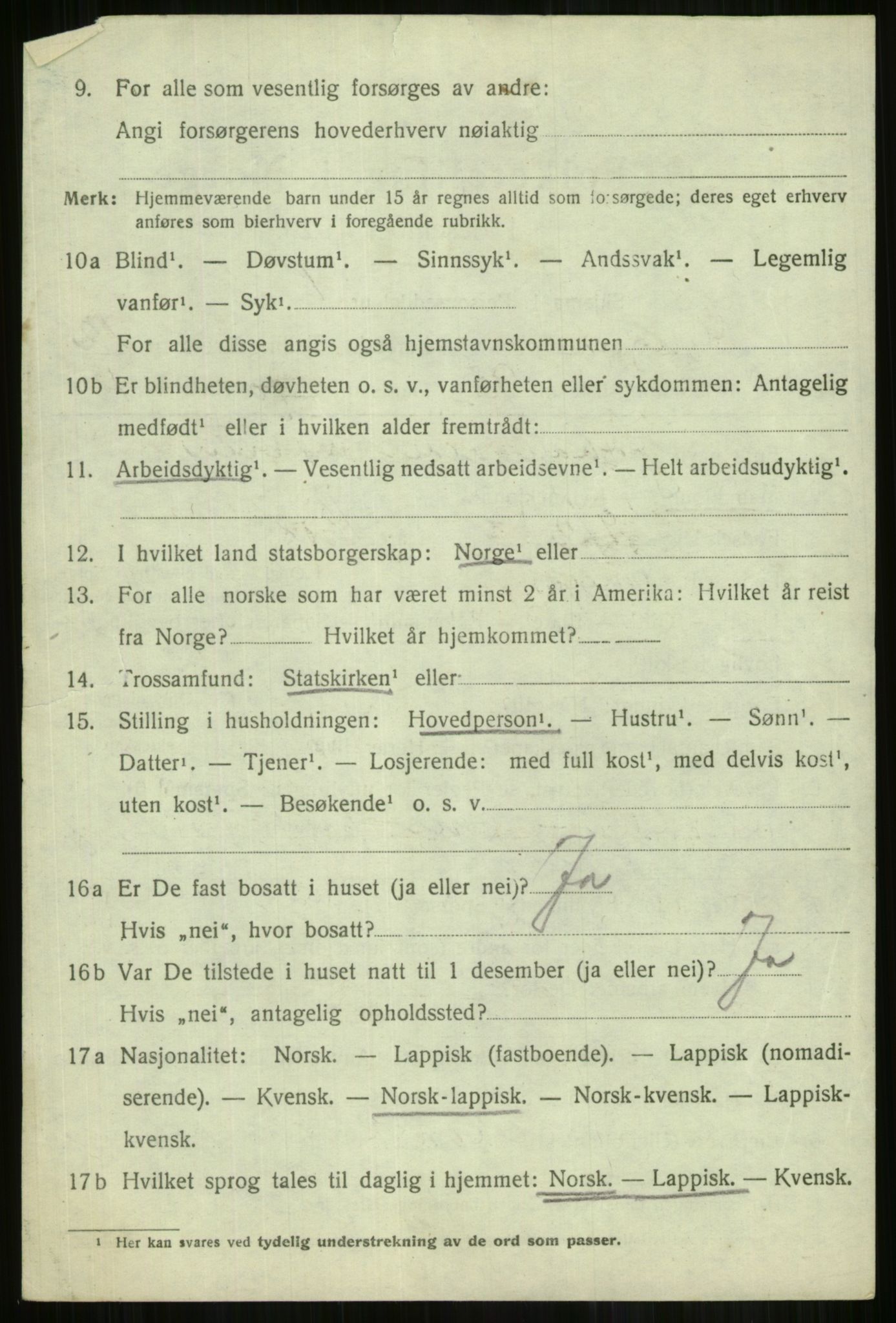 SATØ, 1920 census for Lyngen, 1920, p. 10052