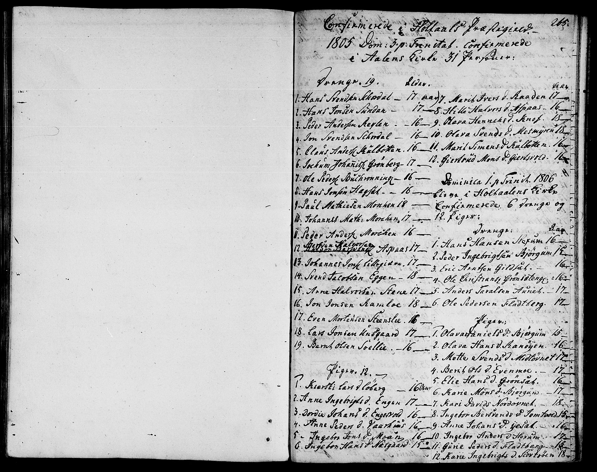 Ministerialprotokoller, klokkerbøker og fødselsregistre - Sør-Trøndelag, SAT/A-1456/685/L0953: Parish register (official) no. 685A02, 1805-1816, p. 265