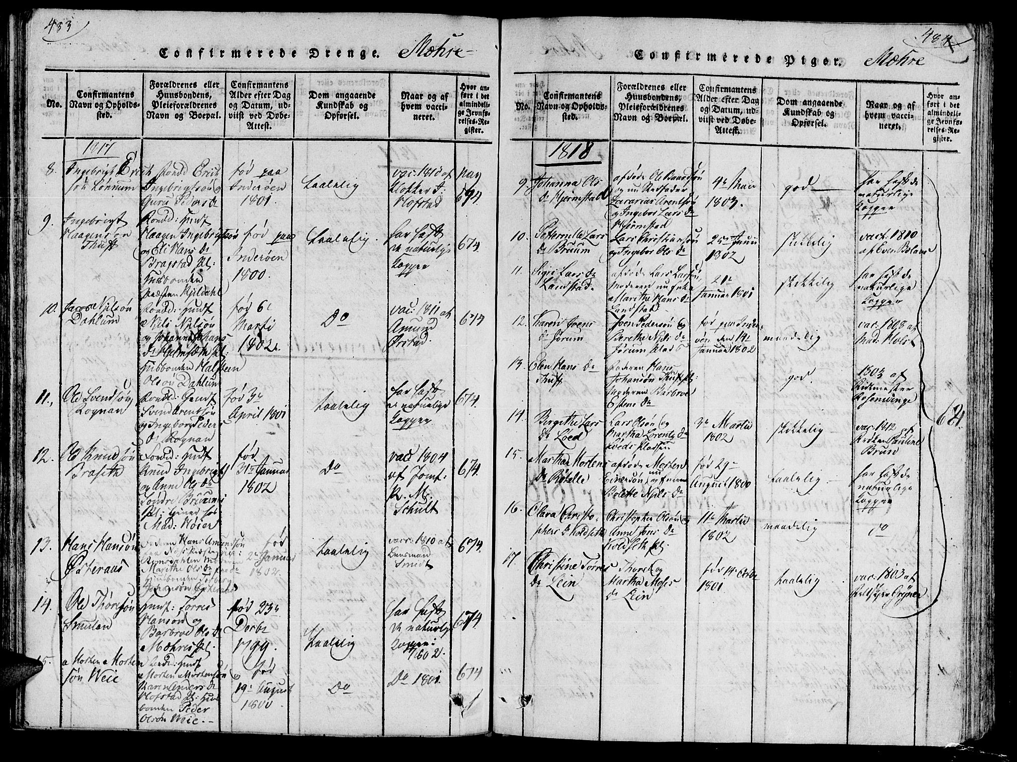 Ministerialprotokoller, klokkerbøker og fødselsregistre - Nord-Trøndelag, SAT/A-1458/735/L0333: Parish register (official) no. 735A04 /1, 1816-1824, p. 483-484