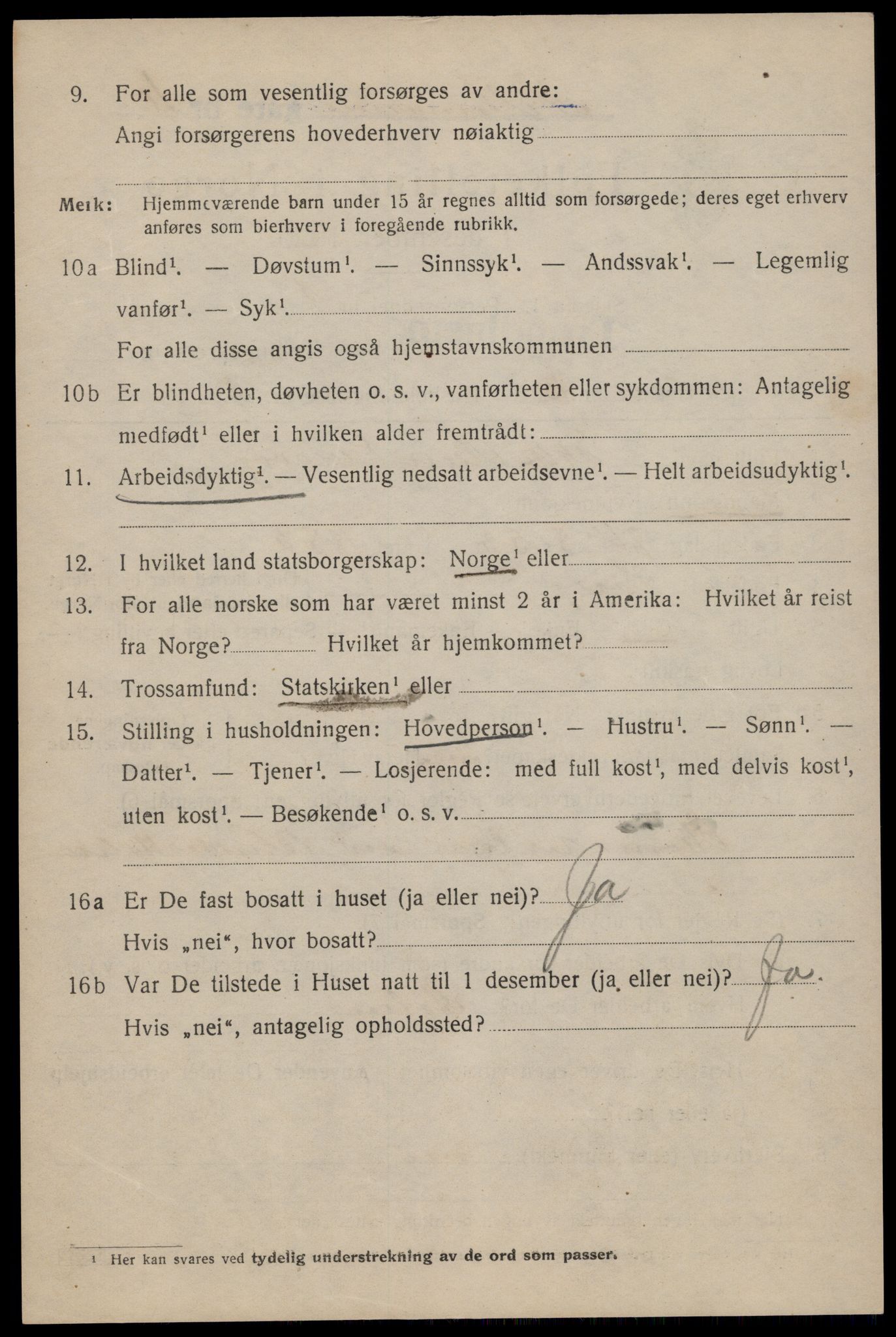 SAT, 1920 census for Trondheim, 1920, p. 121851